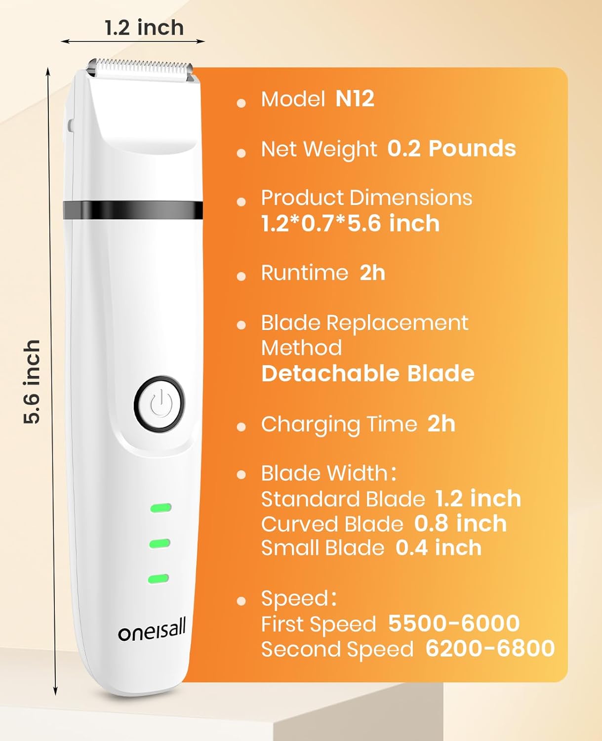 oneisall เครื่องเล็มขนแมวแบบไร้เสียง เครื่องเล็มขนแมวไร้สาย 2 สปีด เครื่องเล็มขนแมว 3-in-1 เครื่องเล็มขนแมวแบบชาร์จไฟได้ เครื่องเล็มขนแมวสำหรับแมว เครื่องเล็มขนแมวสำหรับอุ้งเท้า ก้น ขนพันกัน Dingleberry