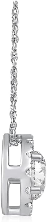 1/2 Carat - 1 Carat Lab Grown Diamond Pendant for Women| 14K Yellow or White Gold Halo Pendant with Gold Rope Chain Necklace 18 | D-E Color and VS Clarity · v2