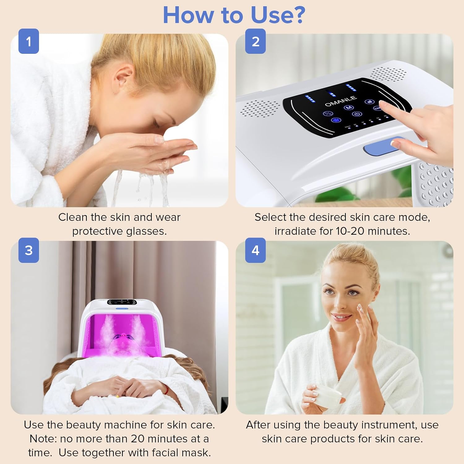 Led Light Therapy, Face Red Light Therapy with Spray Function, 7 in 1 Beauty Equipment for Skin Care at Home, Face Mask SPA Equipment, Facial Skin Care Tool for Neck, Body, Hand, Skincare, Mask · v4