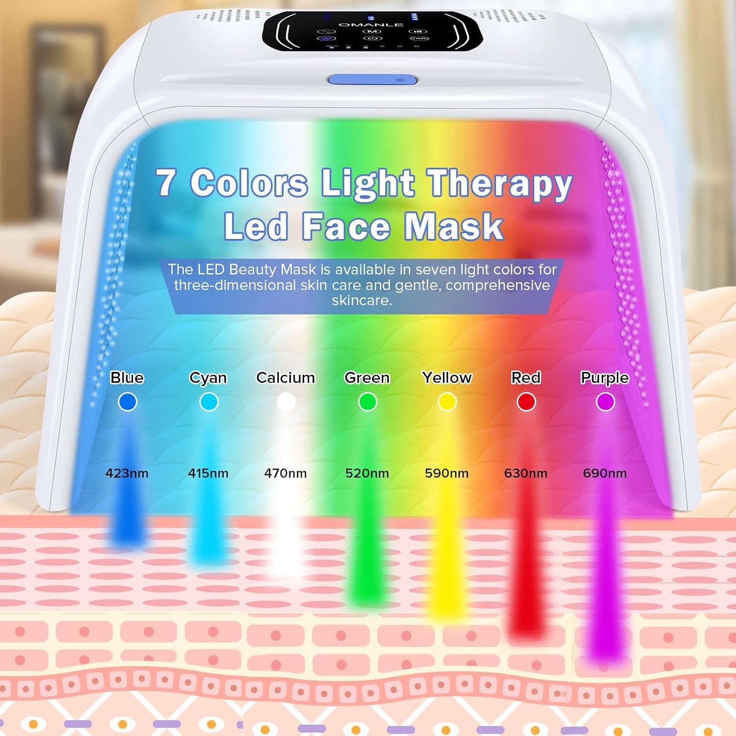 Led Light Therapy, Face Red Light Therapy with Spray Function, 7 in 1 Beauty Equipment for Skin Care at Home, Face Mask SPA Equipment, Facial Skin Care Tool for Neck, Body, Hand, Skincare, Mask · v4