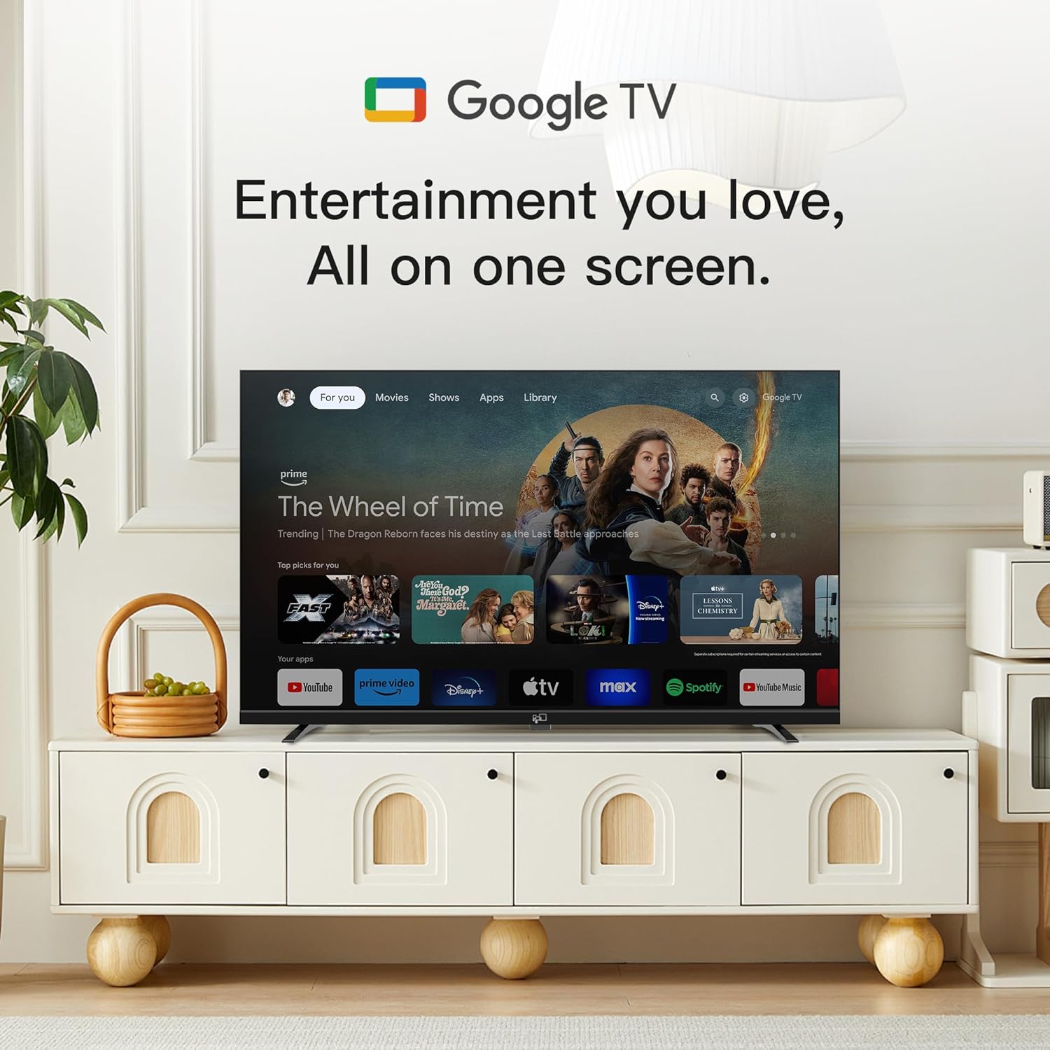 Smart TV da 32 pollici Google TV HD 720p con Google Play e Google Cast integrati, HDR 10, Dolby Audio, telecomando vocale, streaming TV in diretta (serie Palette, CG32-P3, modello 2024)