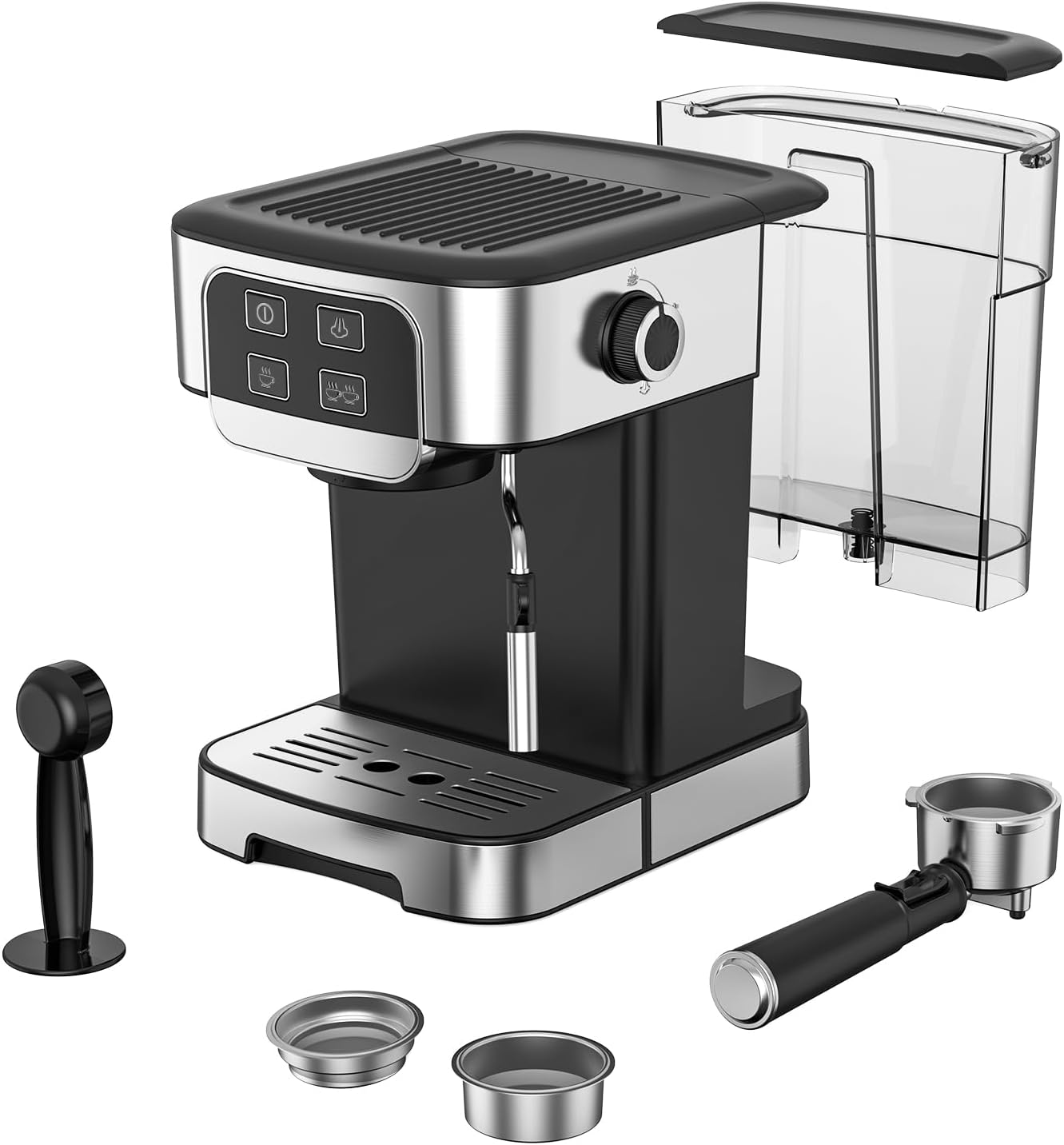 Espresso Machine 20 Bar, Professional Espresso Maker with Milk Frother Steam Wand, Compact Semi-Automatic Espresso Machines for Cappuccino, Latte, Gift for Friend · v2