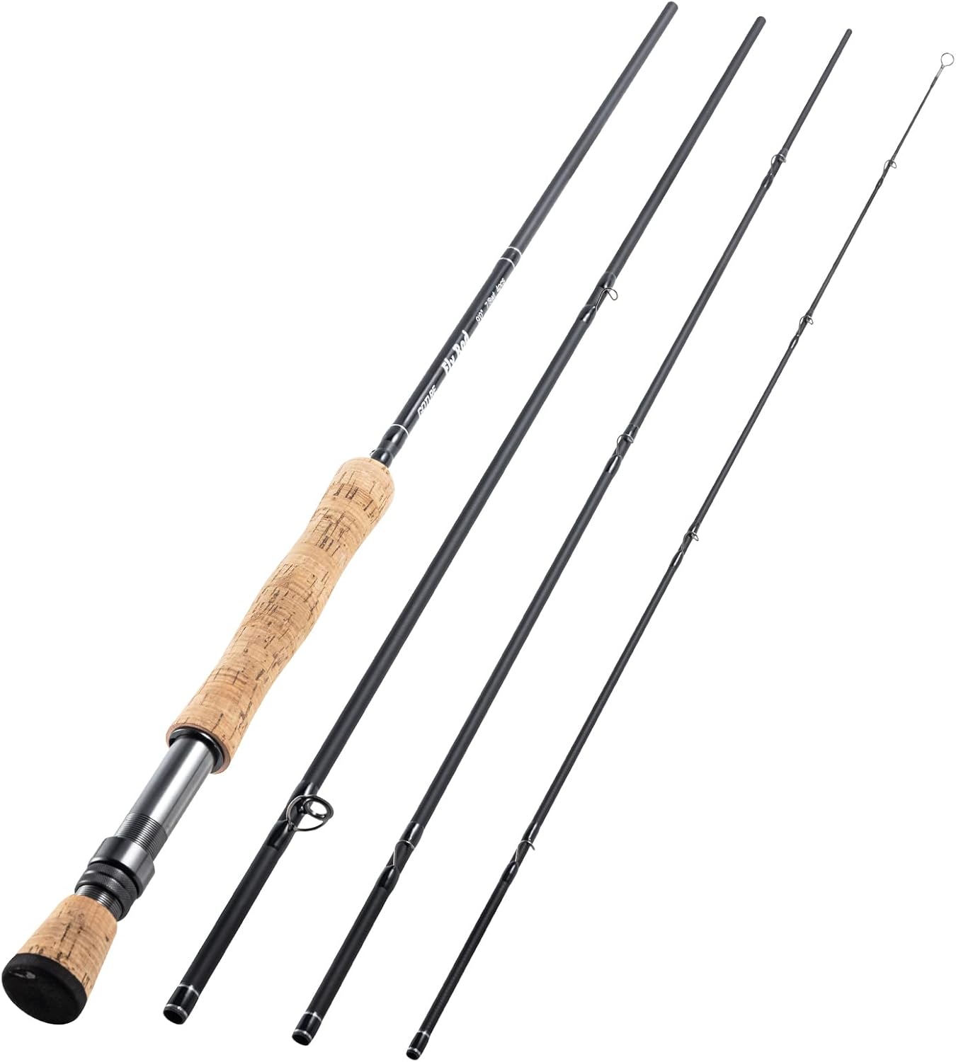 Goture Fly Fishing Rod 4-Piece 9FT Lightweight Travel Fly Fishing Pole 30 36T Carbon Fiber 7/8wt Fly Rod for Walleye Bass Salmon Trout Fishing