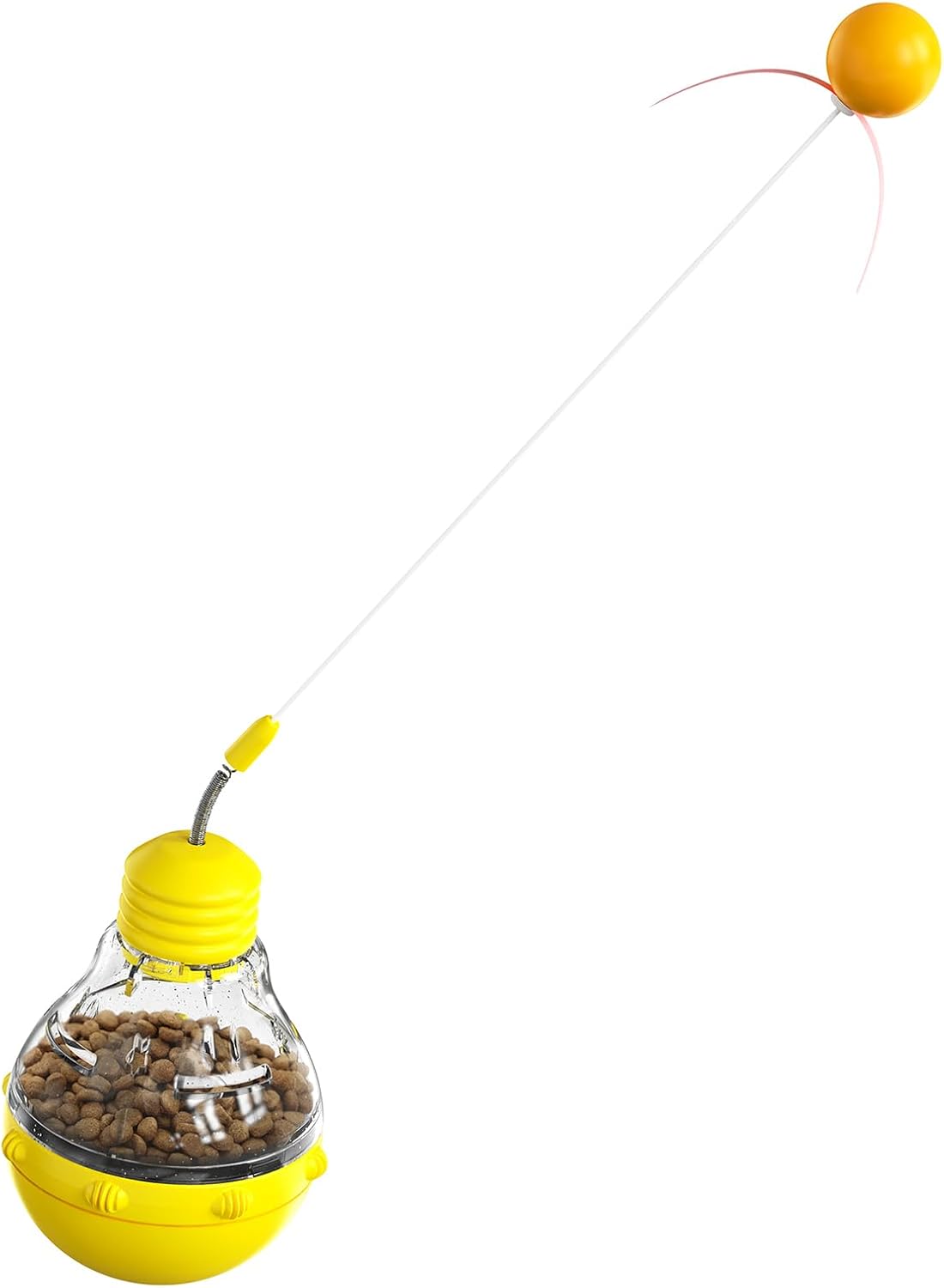 Cat Treat Toy for Indoor Cats,Food Toys Interactive Spinning Funny Cat Food Puzzle Toys with Ball Bulb Cat Self Play Treat Dispenser Toys(Yellow) · v3