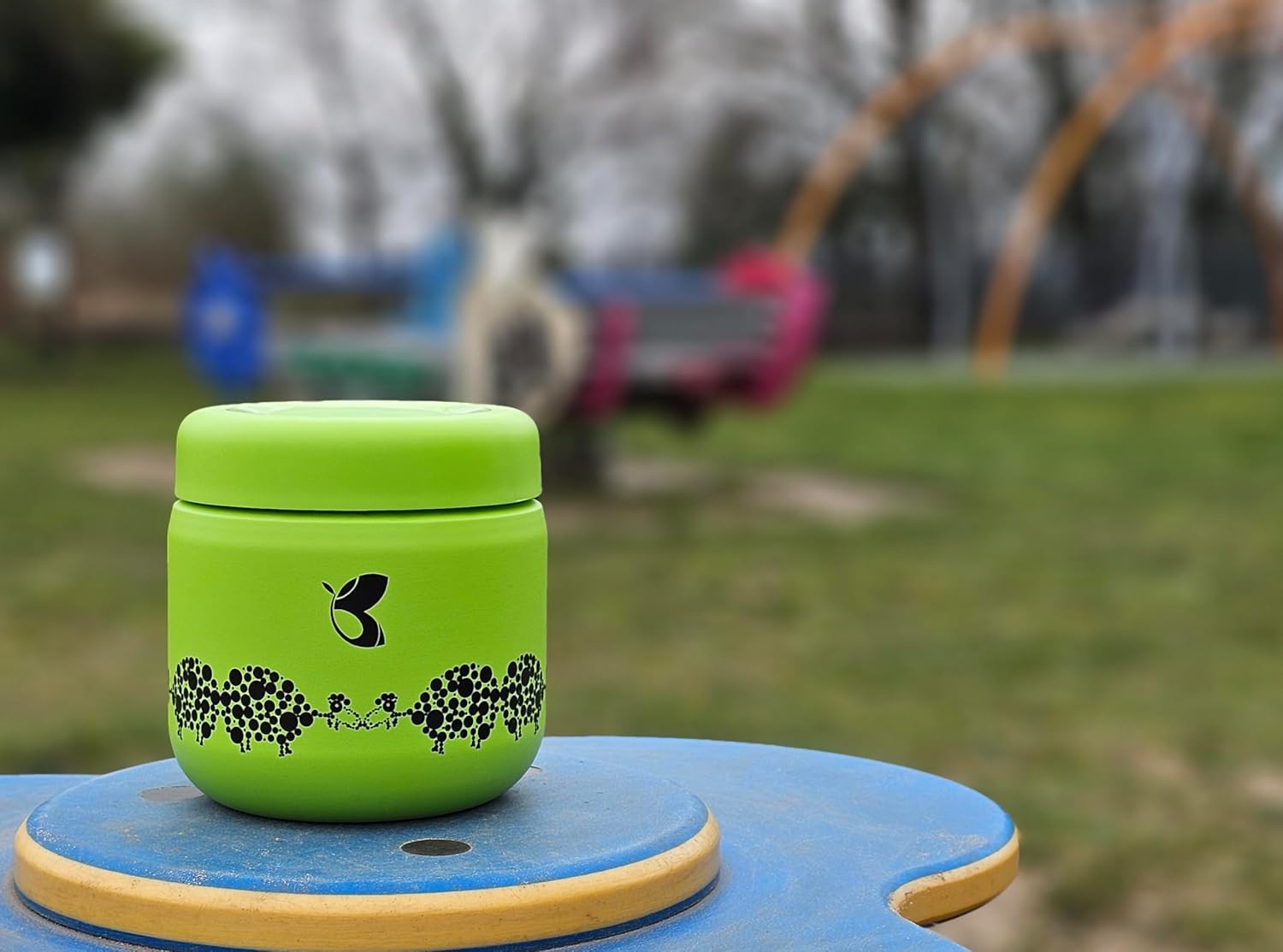 Blisa Stainless Steel Vacuum Insulated Food Jar Thermos for Hot Food 350ml (Verde Noir) · v2