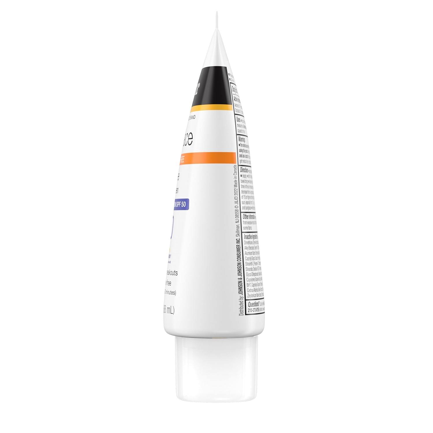 Neutrogena Clear Face Sonnenschutzlotion für zu Akne neigende Haut, Breitspektrum SPF 50 Gesichts-Sonnenschutz für fettige Haut, öl-, parfüm- und oxybenzonfreier, wasserfester Sonnenschutz, Doppelpack, 2 x 3 fl. oz
