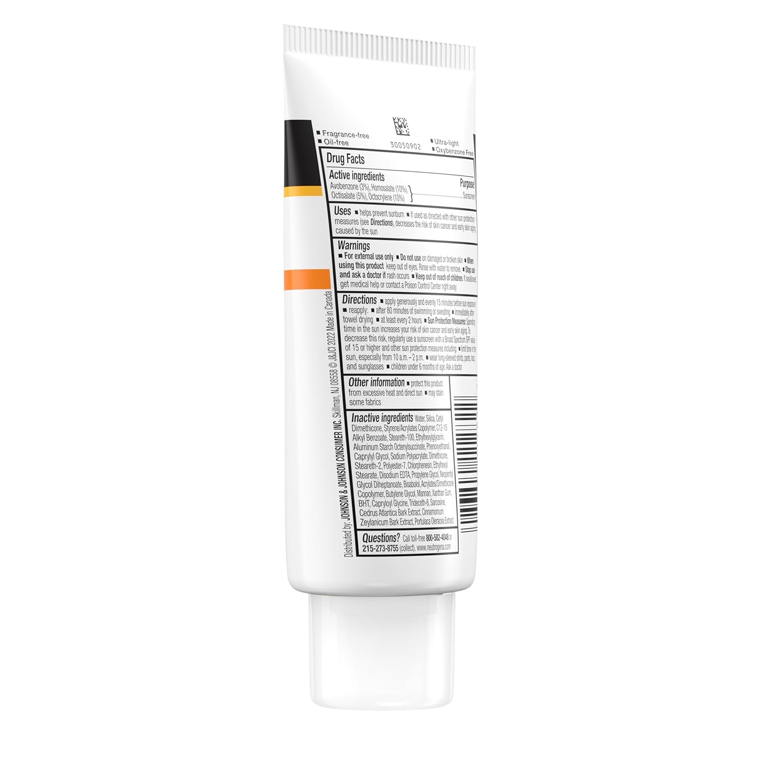 Neutrogena Clear Face Sonnenschutzlotion für zu Akne neigende Haut, Breitspektrum SPF 50 Gesichts-Sonnenschutz für fettige Haut, öl-, parfüm- und oxybenzonfreier, wasserfester Sonnenschutz, Doppelpack, 2 x 3 fl. oz