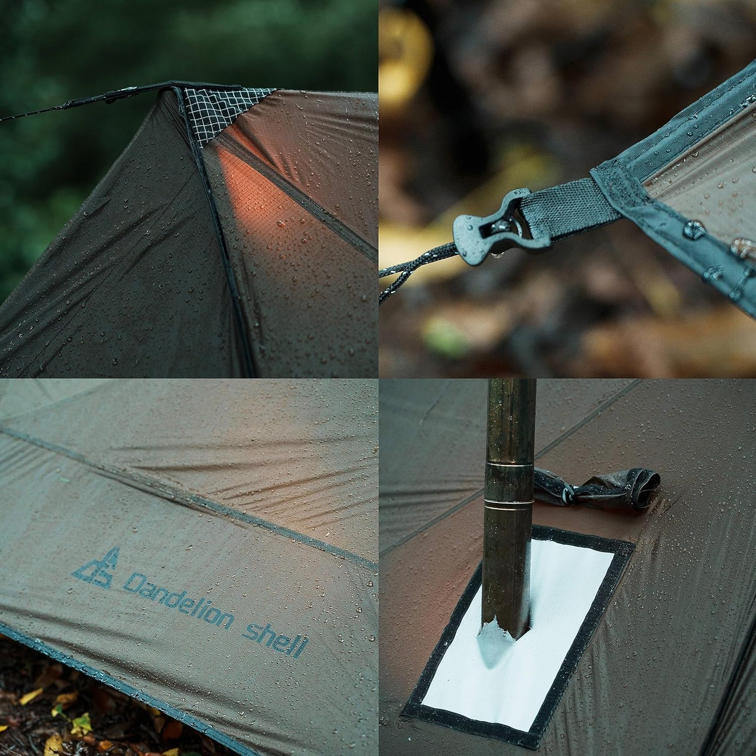 Hot Tent Campingzelt für 4 Jahreszeiten, Außenzelt, Winterzelt, Zelt für 1, 2, 3, 4 Personen, für Camping, Wandern, Jagen, Angeln, Wasserdicht, Winddicht, Leicht