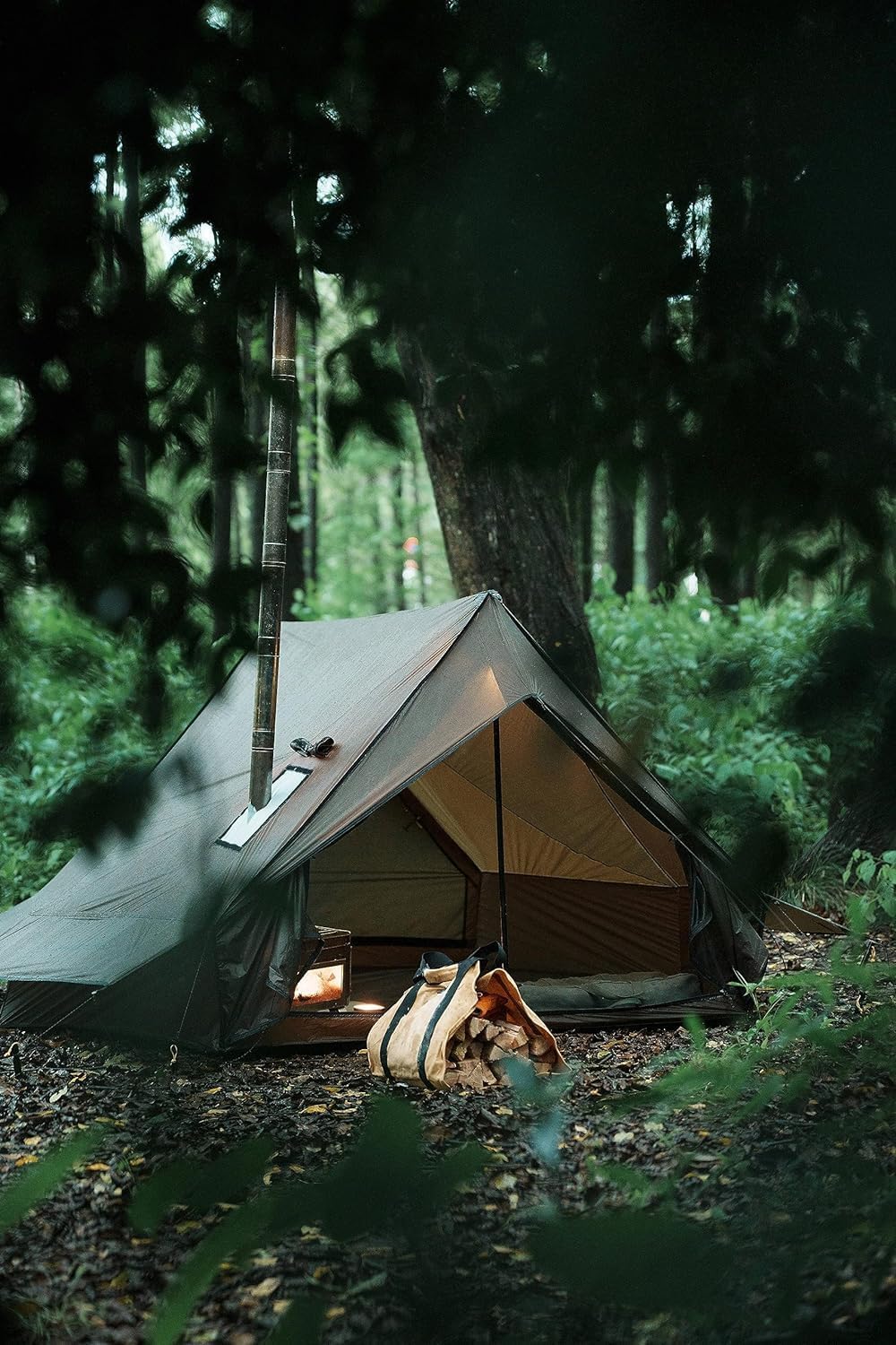 Hot Tent Campingzelt für 4 Jahreszeiten, Außenzelt, Winterzelt, Zelt für 1, 2, 3, 4 Personen, für Camping, Wandern, Jagen, Angeln, Wasserdicht, Winddicht, Leicht