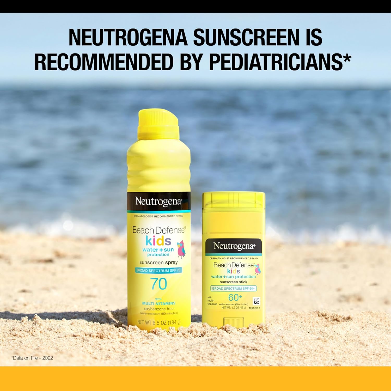 Neutrogena Beach Defense Kids Sunscreen Stick, Water-Resistant Sunscreen for Children, Broad Spectrum SPF 60 for UVA/UVB Sun Protection, Oxybenzone-Free Sunscreen, 1.5 oz, 2 Pack