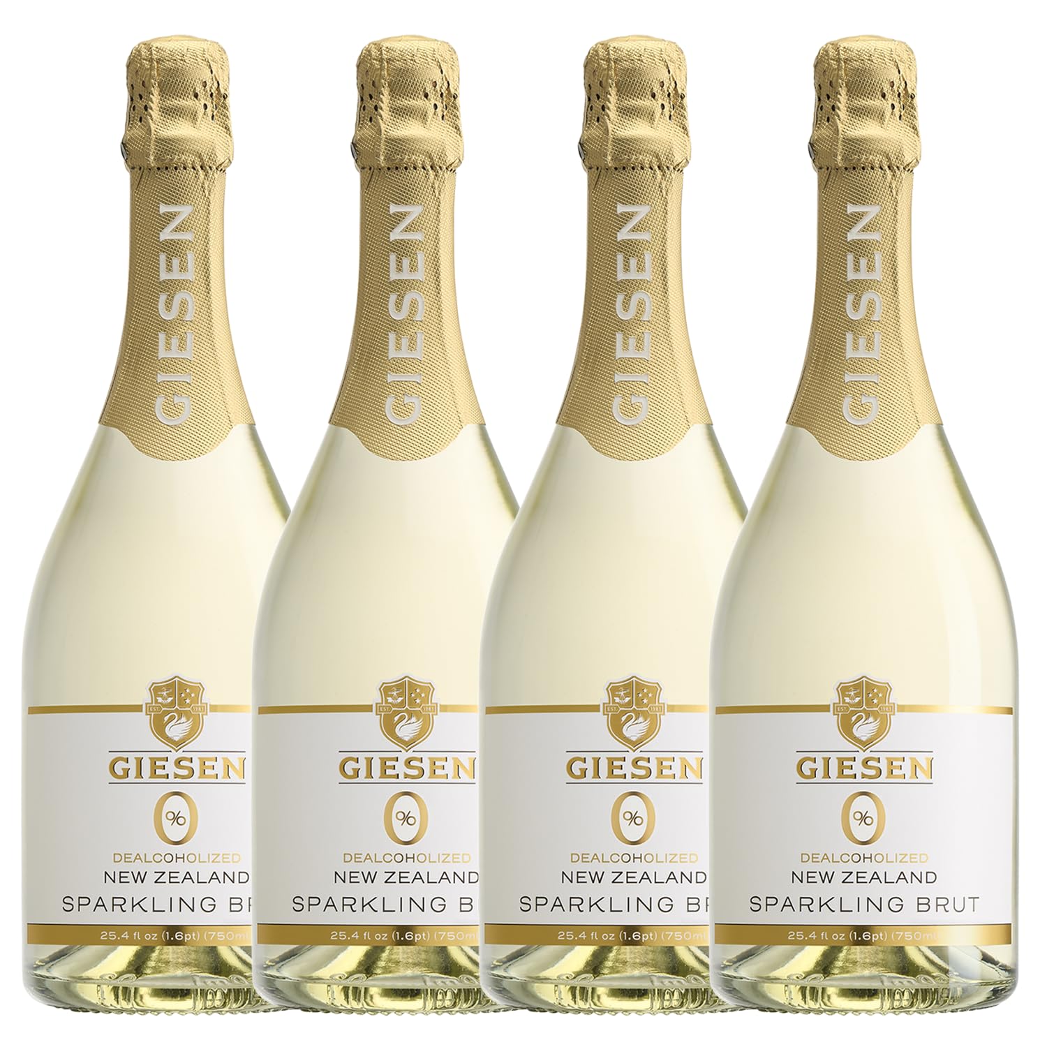 Giesen 0% alkoholfreier, entalkoholisierter neuseeländischer Sekt Brut Wein, 750 ml, Champagner | 4ER-PACK