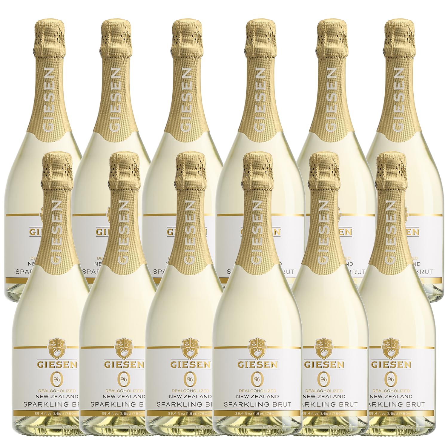 Giesen 0% alkoholfreier, entalkoholisierter neuseeländischer Sekt Brut Wein, 750 ml, Champagner | 12ER-PACK