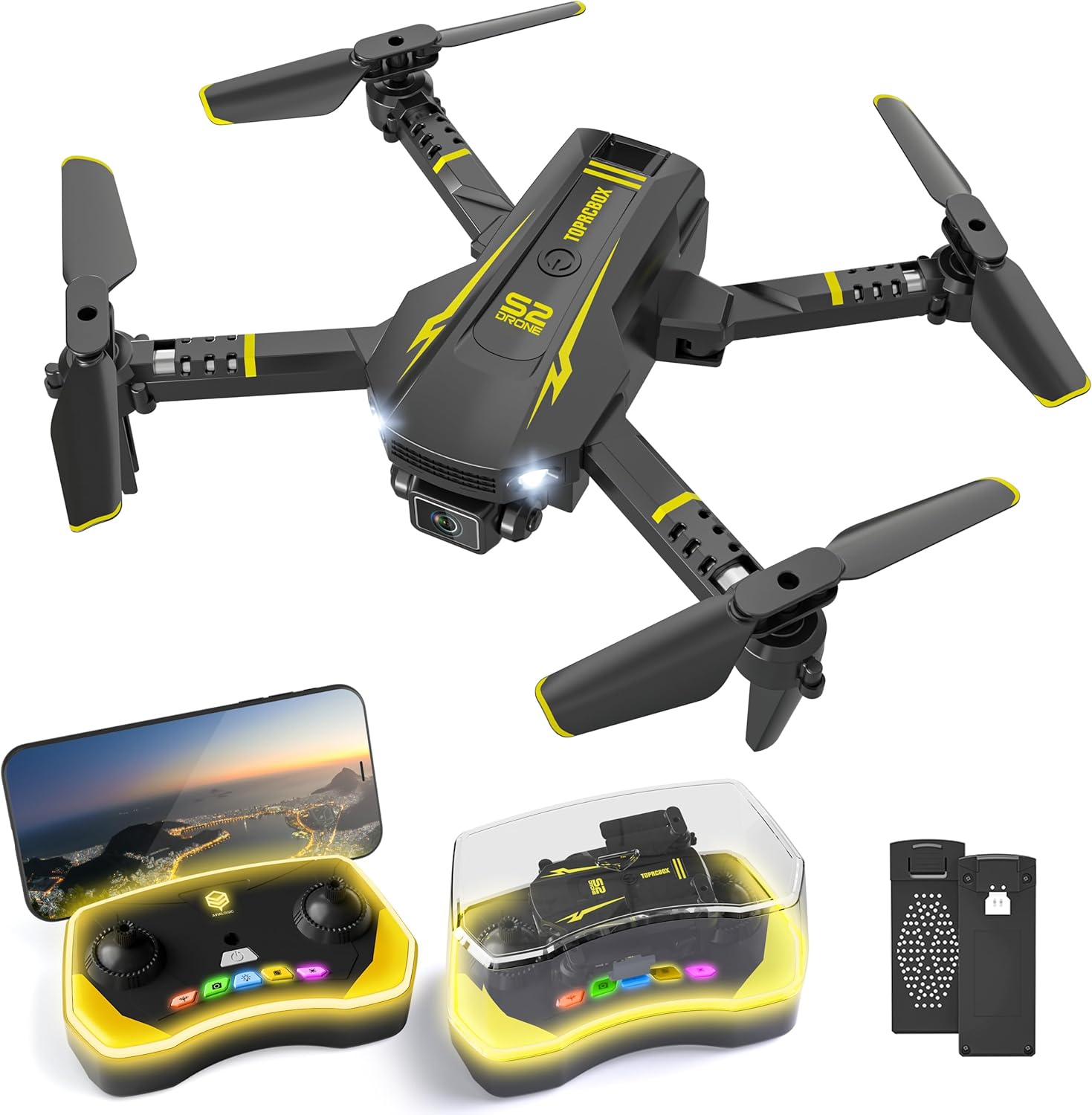 Droni per bambini con telecamera 1080P HD Live Video RC Mini quadricottero piccolo aereo con luce LED e telecomando, compleanno e regali giocattoli per ragazzi e ragazze 8 10 12 14