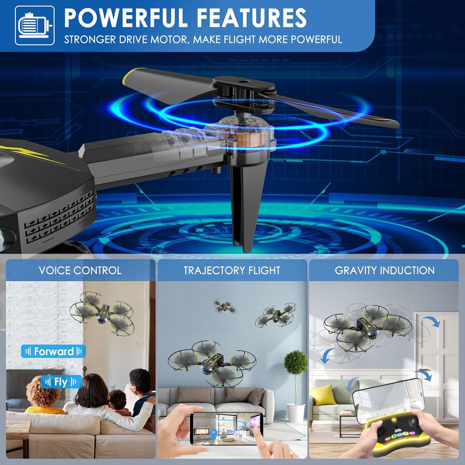 Droni per bambini con telecamera 1080P HD Live Video RC Mini quadricottero piccolo aereo con luce LED e telecomando, compleanno e regali giocattoli per ragazzi e ragazze 8 10 12 14