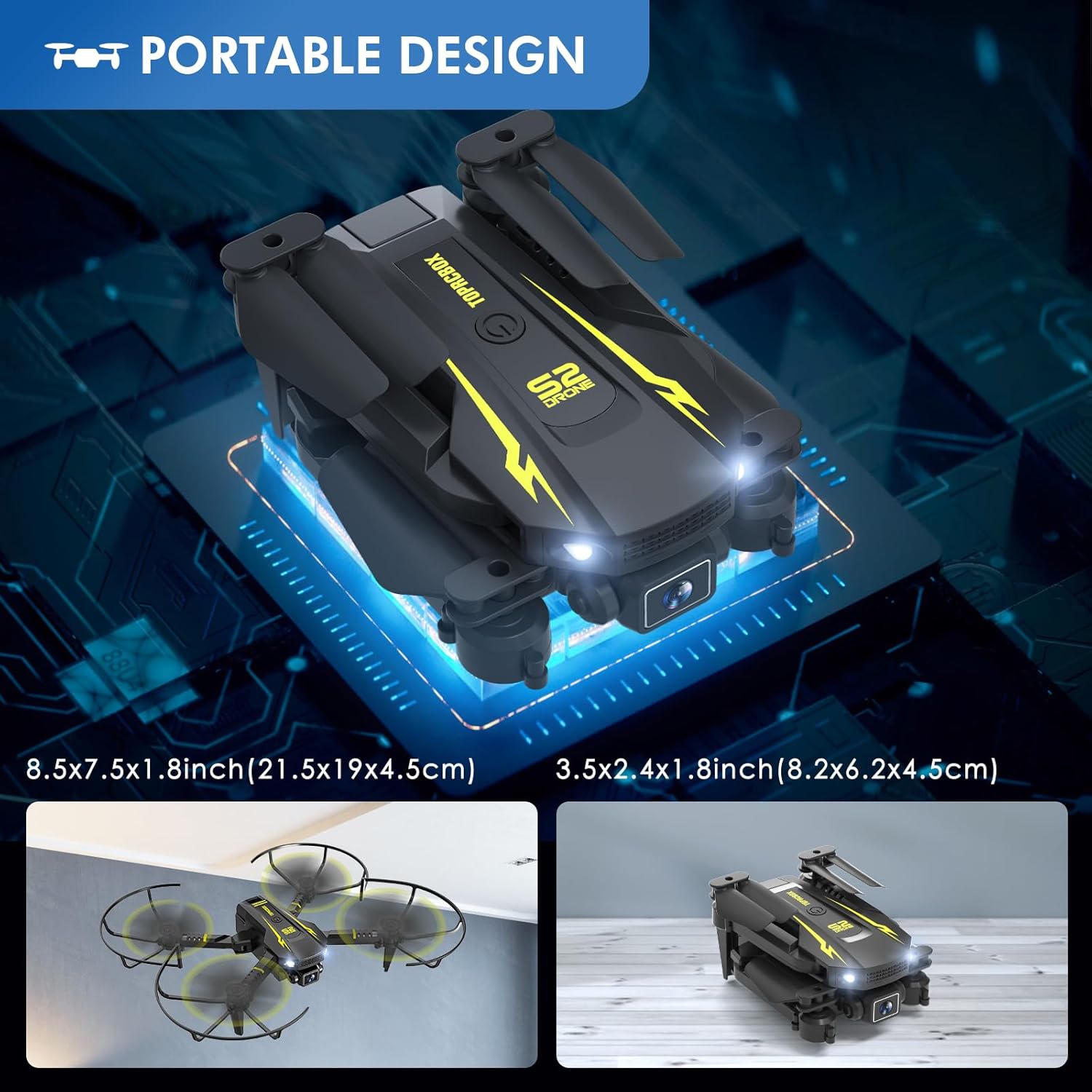 Droni per bambini con telecamera 1080P HD Live Video RC Mini quadricottero piccolo aereo con luce LED e telecomando, compleanno e regali giocattoli per ragazzi e ragazze 8 10 12 14
