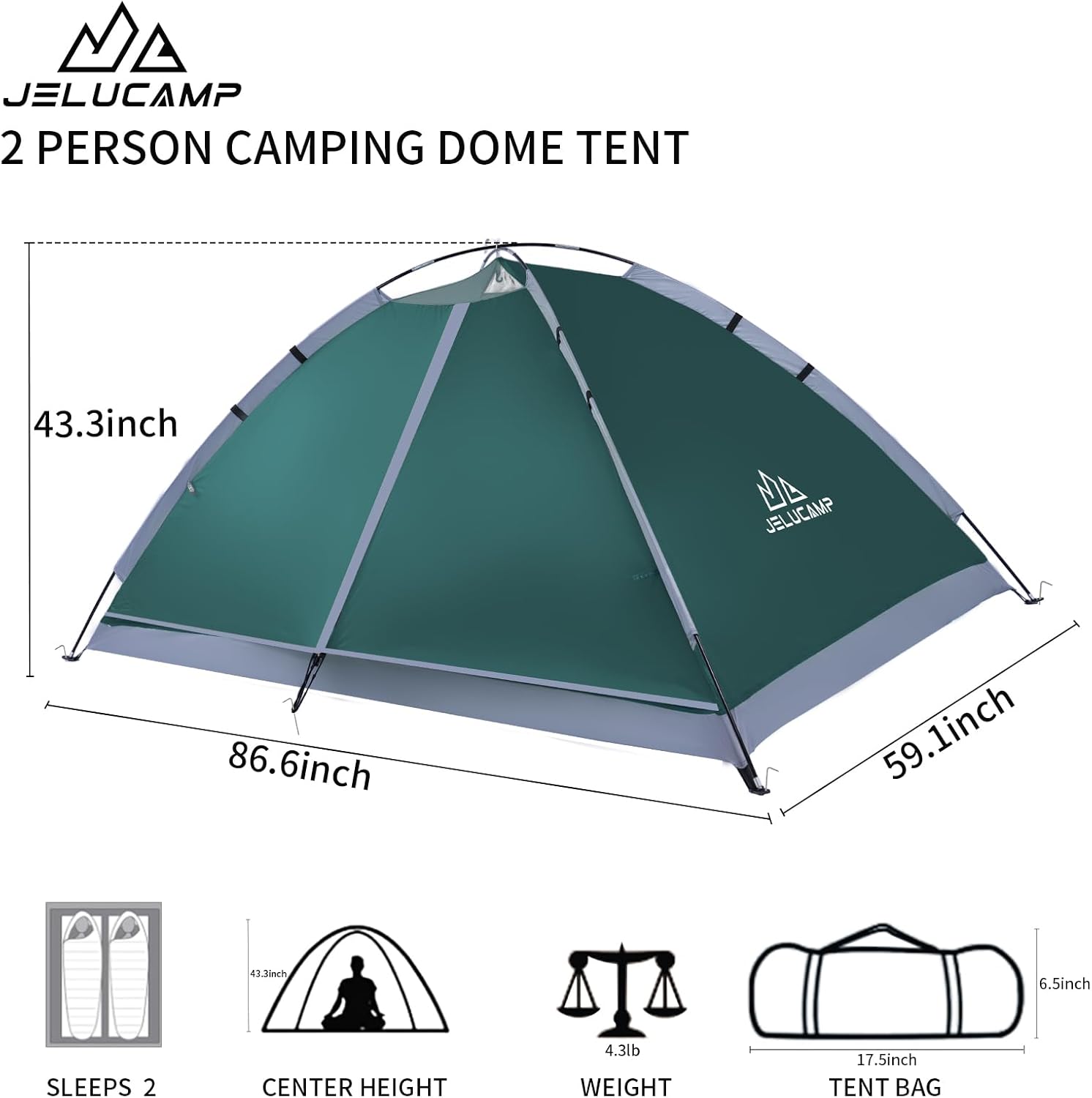 1/2/4/5/6 Person Dome Tents for Camping, Lightweight Portable Backpacking Tent, Small Easy Set Up Outdoor Waterproof Camping Hiking Tent for Adults · v5
