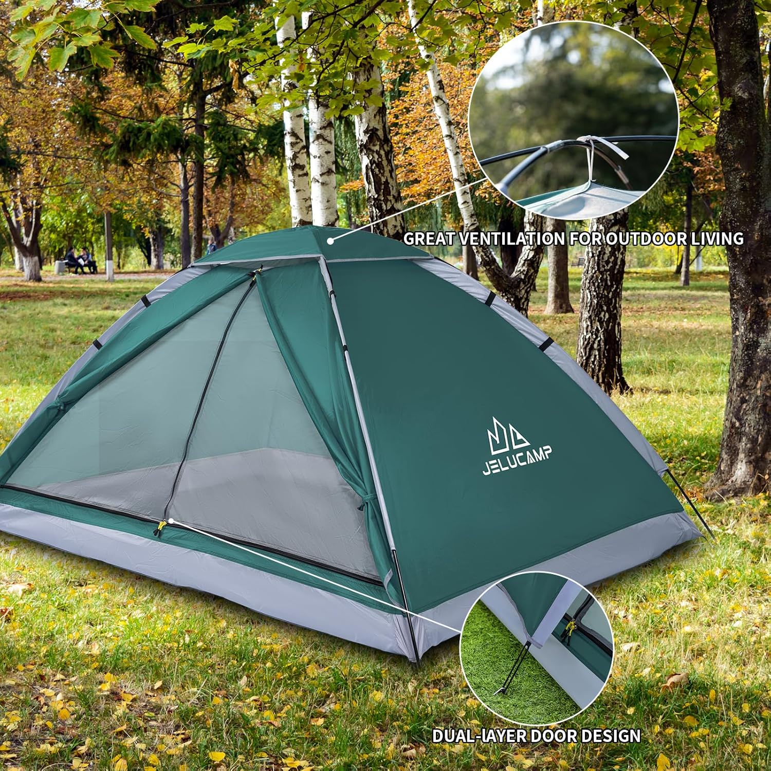 1/2/4/5/6 Person Dome Tents for Camping, Lightweight Portable Backpacking Tent, Small Easy Set Up Outdoor Waterproof Camping Hiking Tent for Adults · v5