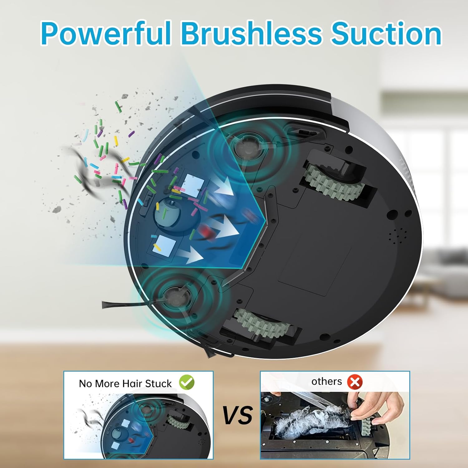 OKP Robot Vacuum Cleaner, Tangle-Free, Super Thin, Low Noise, Powerful Suction, Cleaning Schedules, Self-Charging, Robotic Vacuums with Wi-Fi/App/Alexa Control, Ideal for Pet Hair Carpets Hard Floors · v11