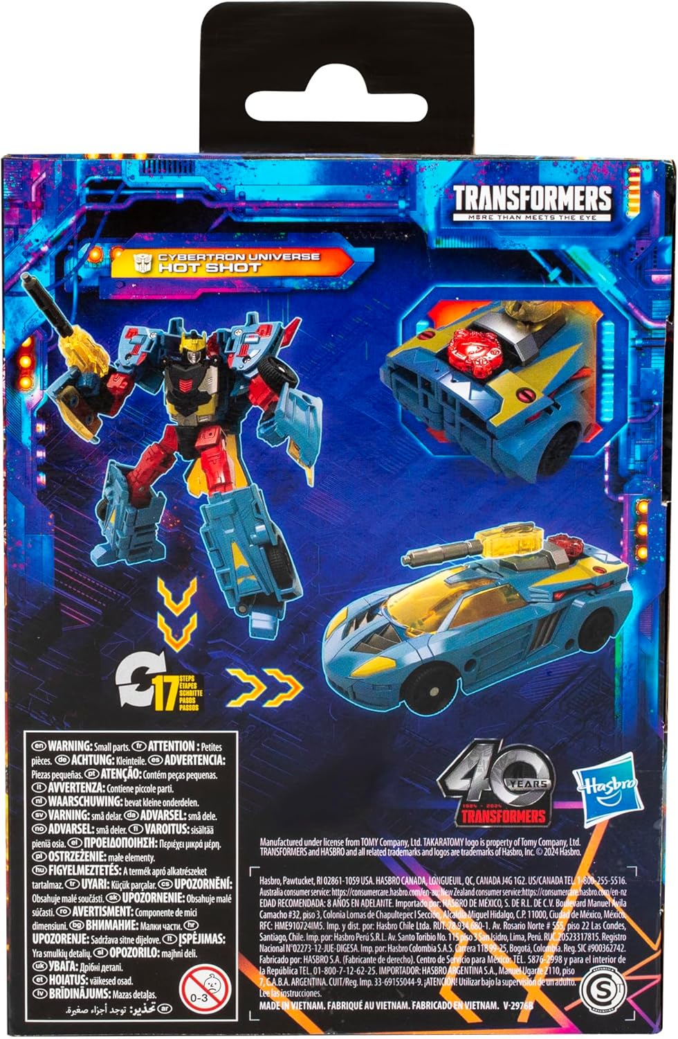 Transformers Legacy United Deluxe Class Cybertron Universe Hot Shot, action figure convertibile da 5,5 pollici, 8