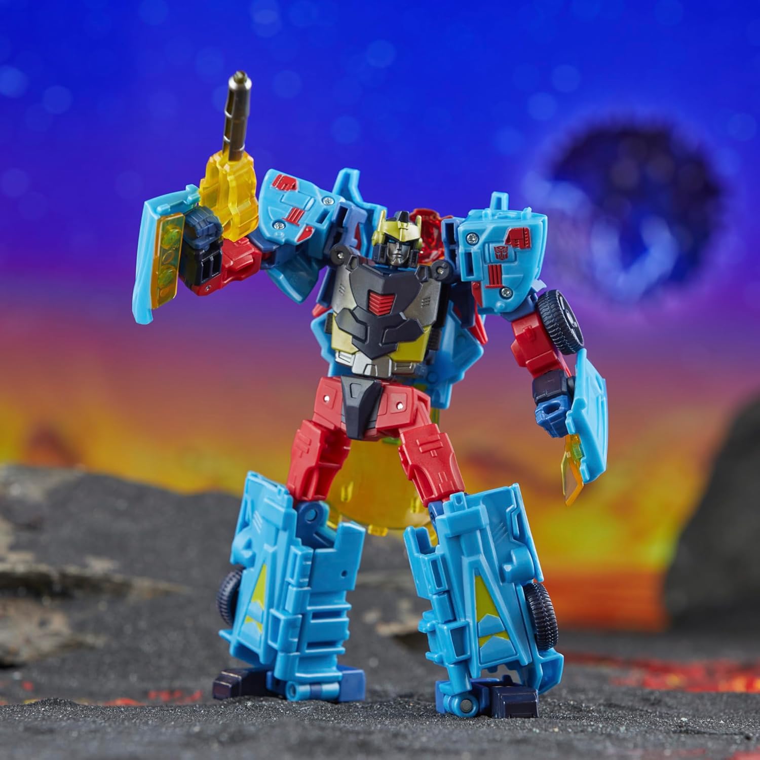 Transformers Legacy United Deluxe Class Cybertron Universe Hot Shot, action figure convertibile da 5,5 pollici, 8
