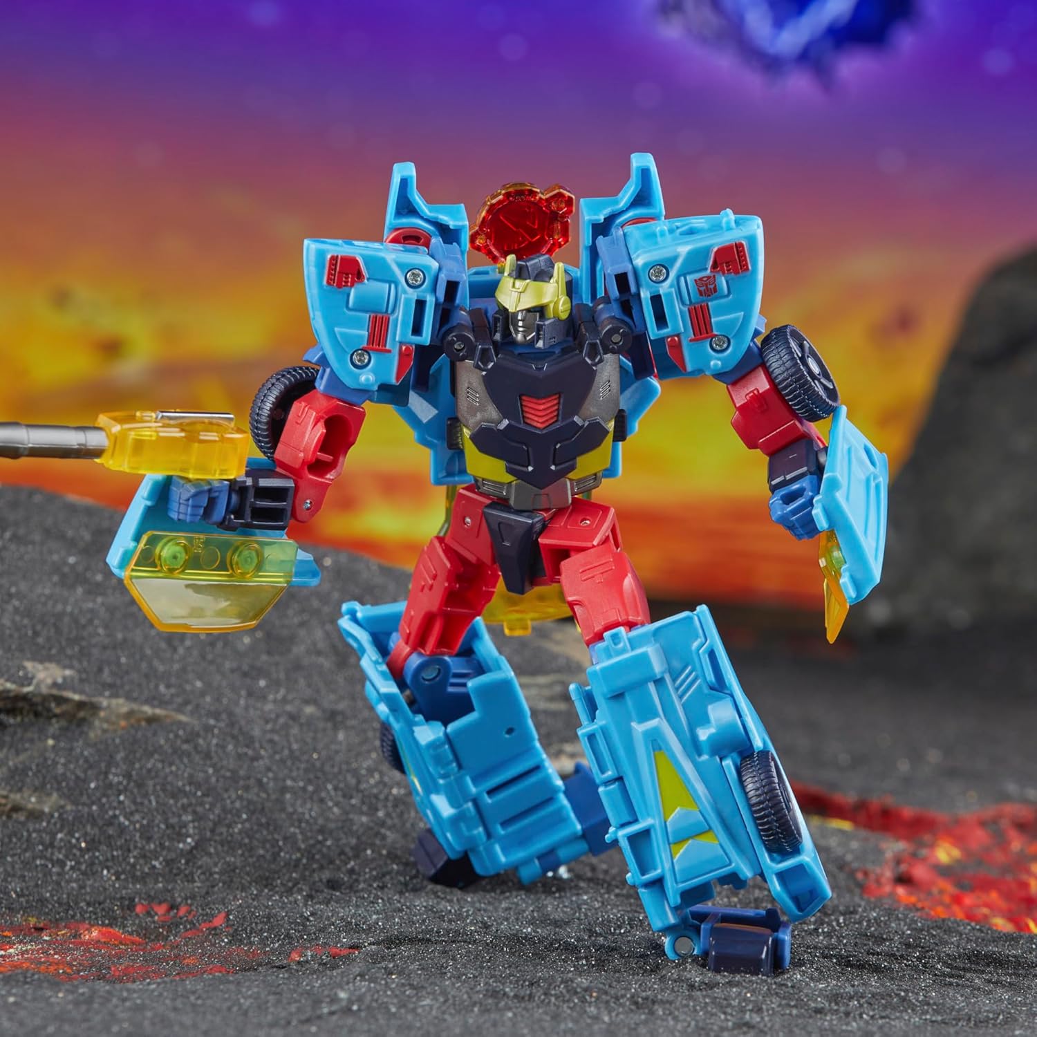 Transformers Legacy United Deluxe Class Cybertron Universe Hot Shot, action figure convertibile da 5,5 pollici, 8