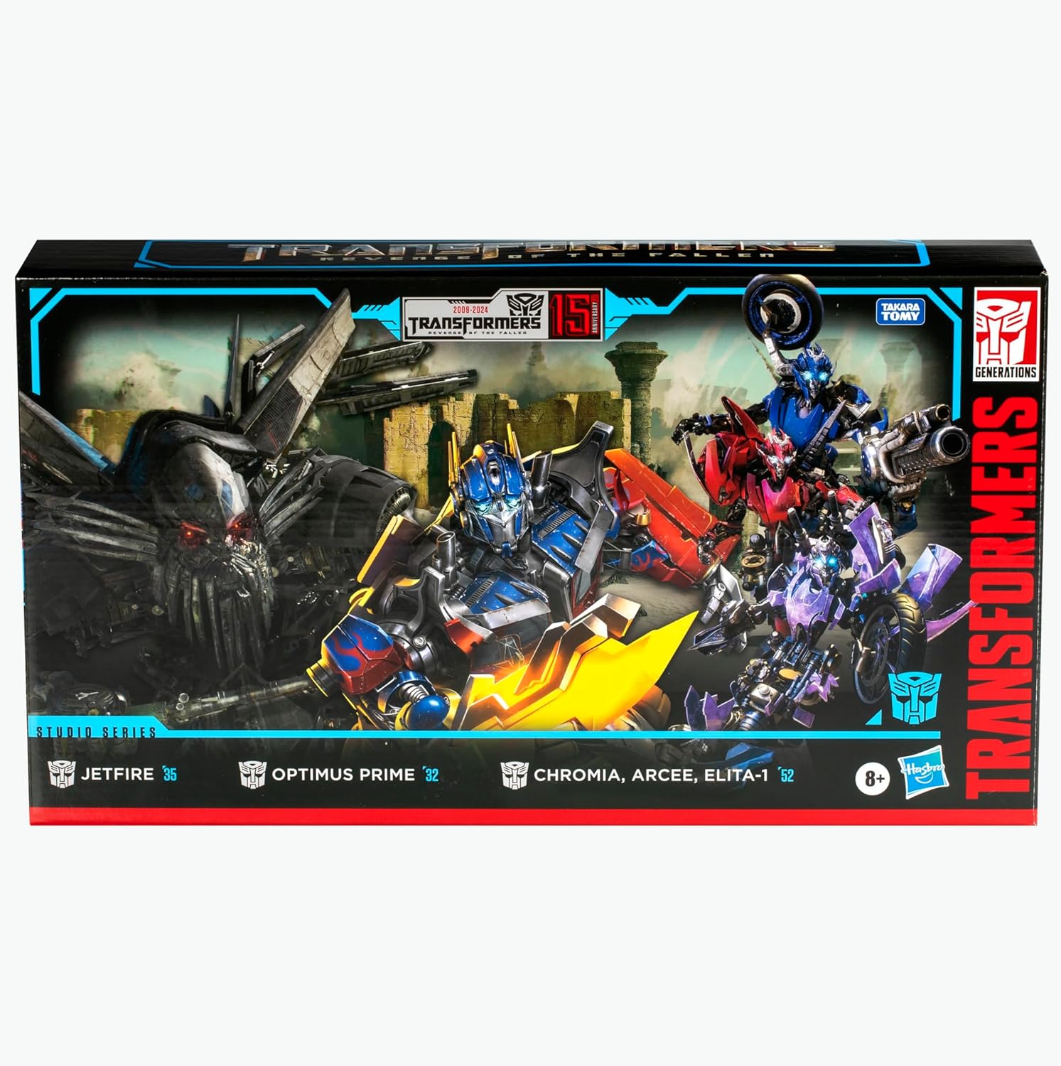 Transformers Toys Studio Series Revenge of The Fallen 15° anniversario Autobot Multipack, Optimus Prime, Jetfire, Chromia, Elita-1, Arcee, 5 action figure, 8 anni (esclusiva Amazon)
