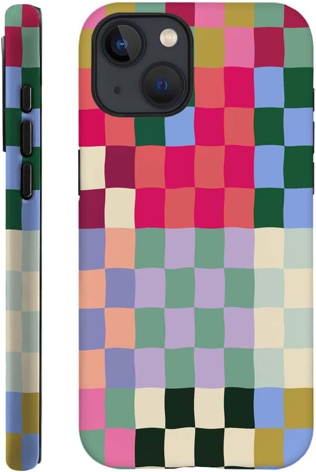 SEized Case Compatible with for iPhone 14,Colorful Checkerboard Phone Case for Girl Women Boy Men,Durable Protection Case for iPhone 14