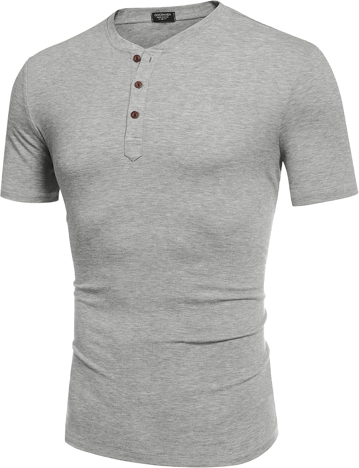 COOFANDY Mens Henley Shirts Short Sleeve Casual Basic Tee Summer Button Henley Soild T Shirts