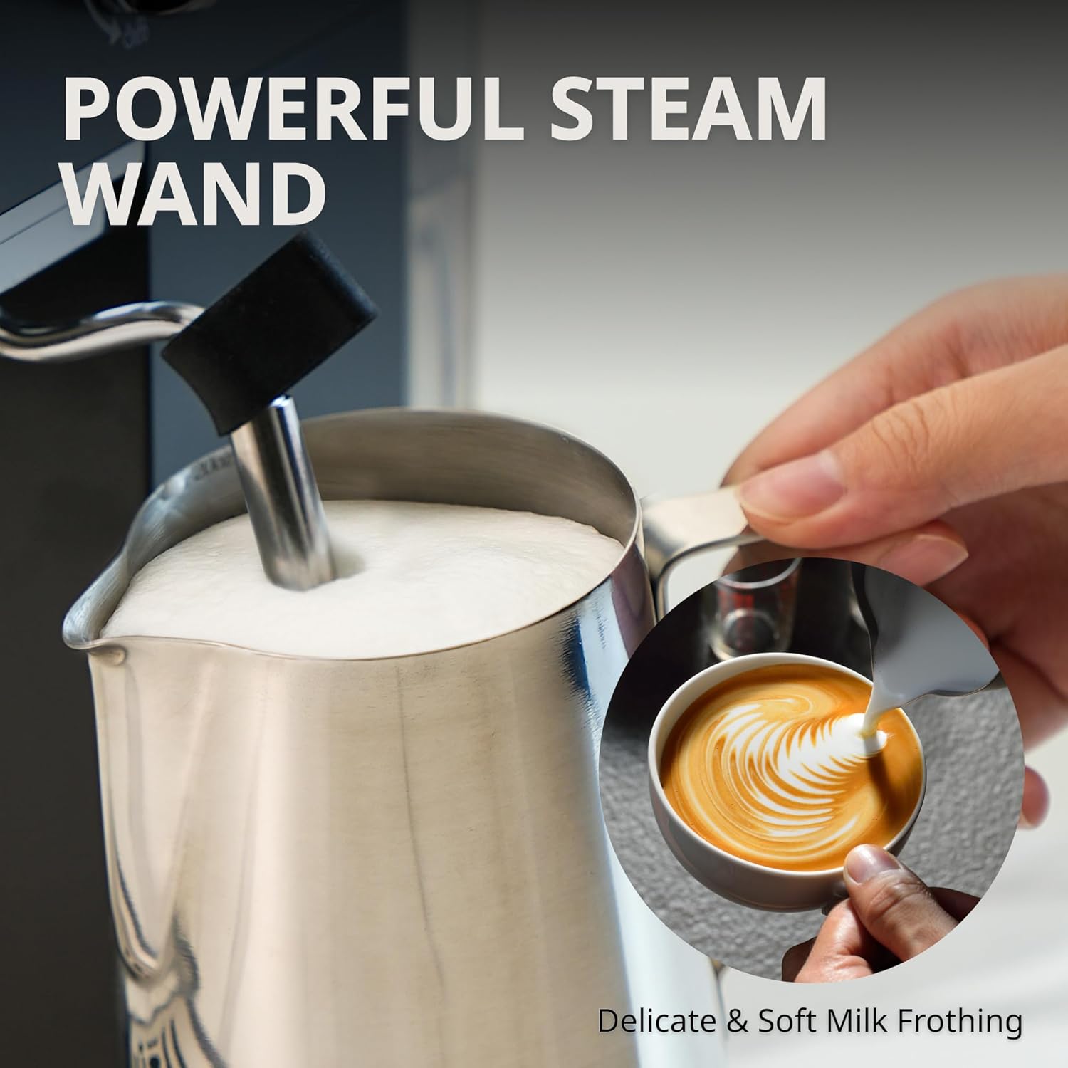 Machine à expresso 19 bars, machine à expresso professionnelle avec mousseur à lait à vapeur, machine à café expresso avec réservoir d'eau amovible de 40 oz, machine à cappuccino et à latte pour la maison, CM02