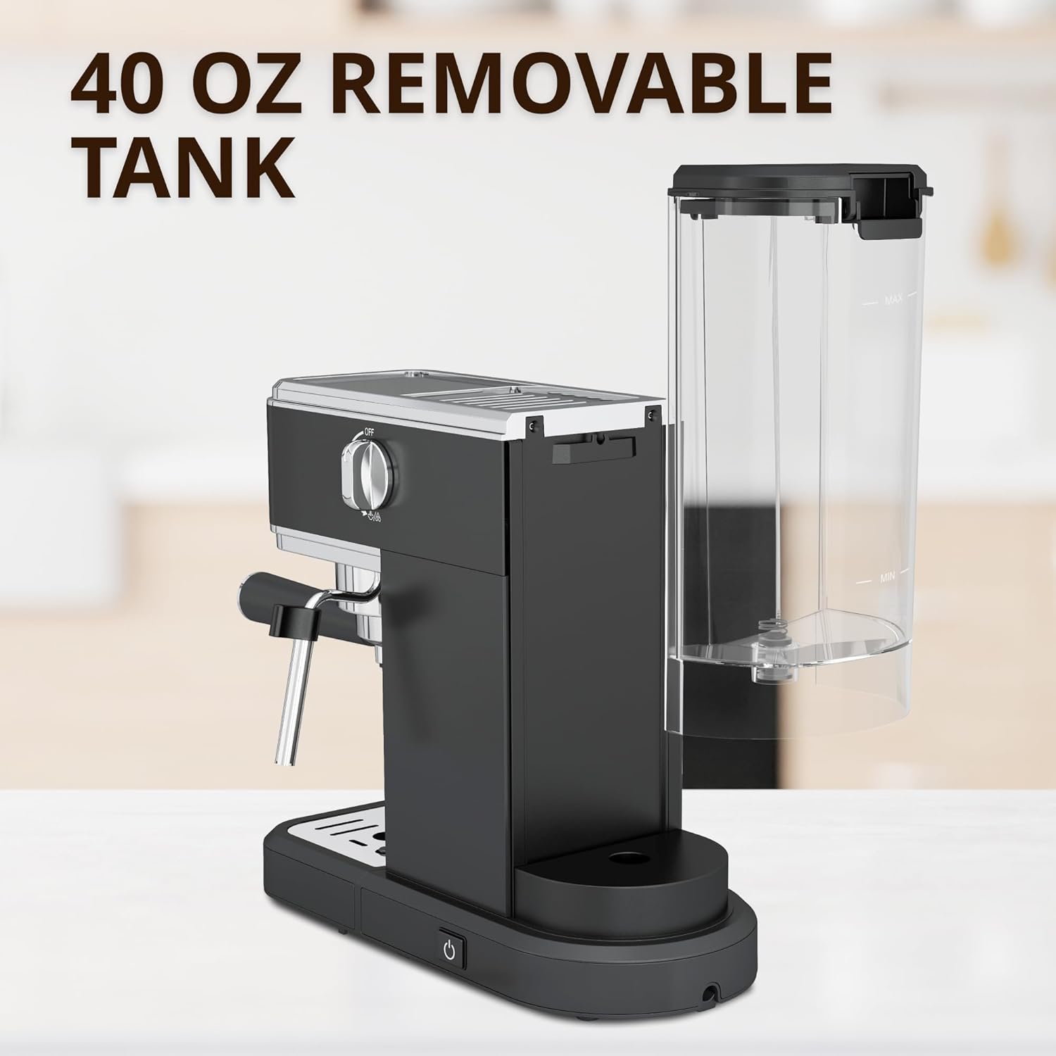 Machine à expresso 19 bars, machine à expresso professionnelle avec mousseur à lait à vapeur, machine à café expresso avec réservoir d'eau amovible de 40 oz, machine à cappuccino et à latte pour la maison, CM02
