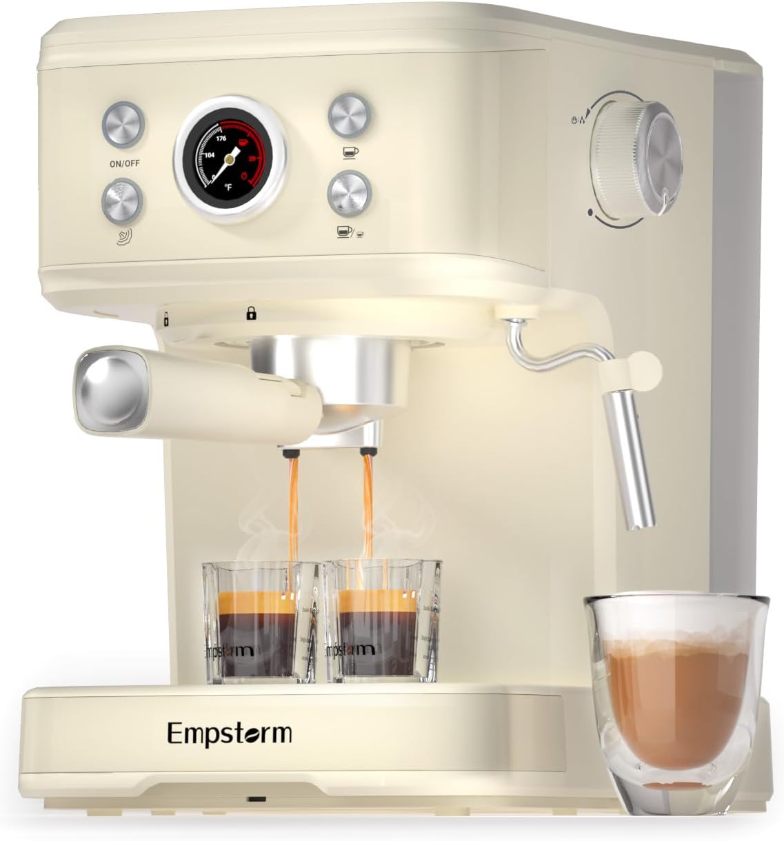 Espresso machine, 20 Bar Espresso Maker with Milk Frother Steam Wand, Compact Expresso Coffee Machine with for Cappuccino