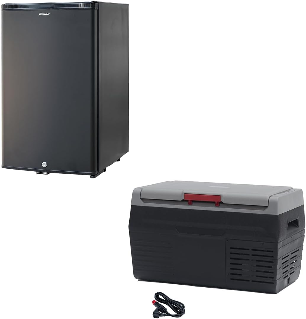 SMETA Mini-Kühlschrank, 1,76 Zoll, 12 V, mit Schloss und tragbarem Kühl-/Gefrierschrank, 12 V/24 V, 20 l