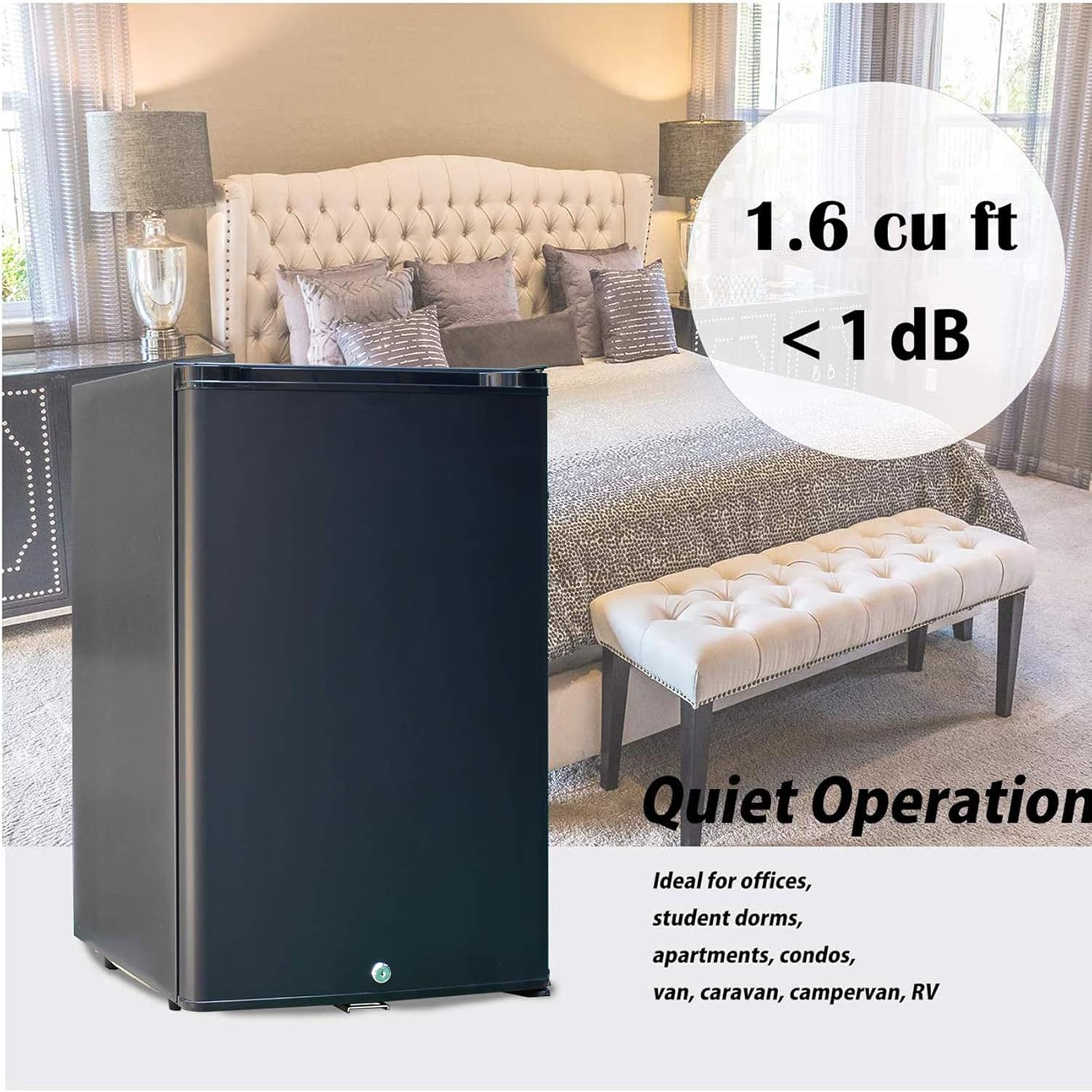 SMETA Mini-Kühlschrank, 1,76 Zoll, 12 V, mit Schloss und tragbarem Kühl-/Gefrierschrank, 12 V/24 V, 20 l