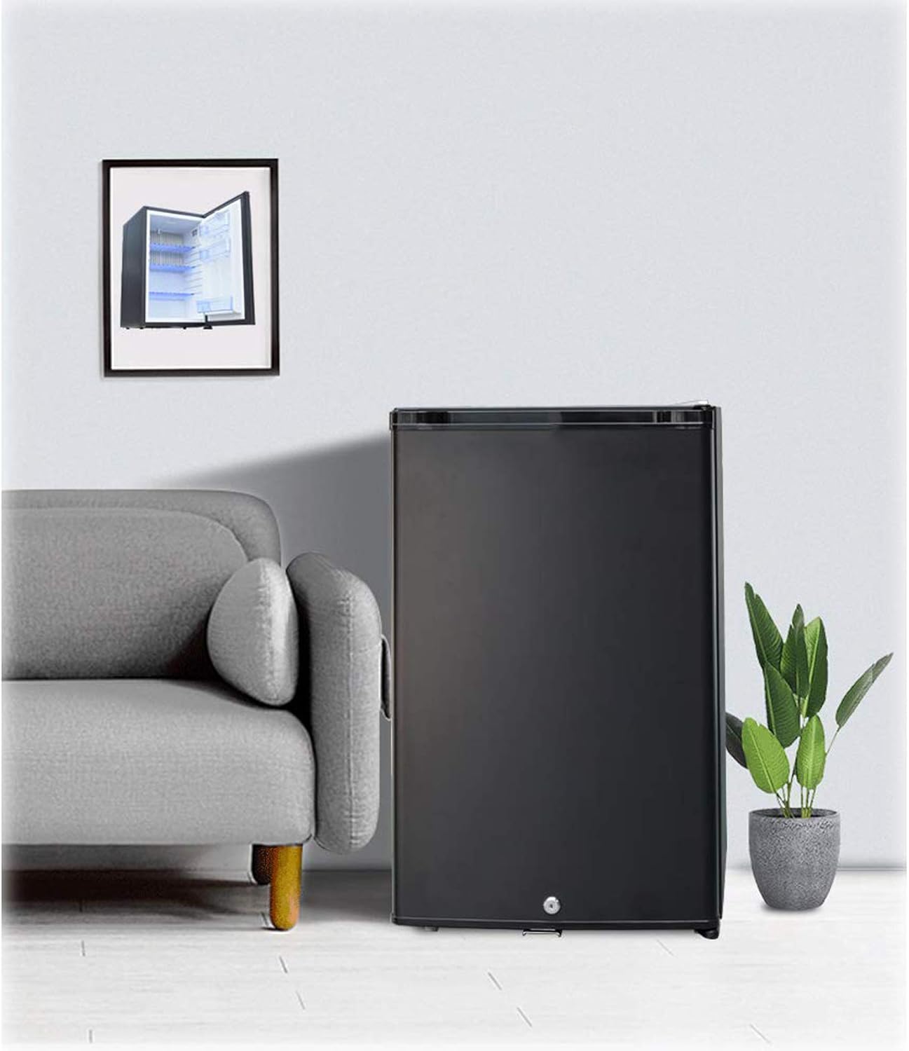 SMETA Mini-Kühlschrank, 1,76 Zoll, 12 V, mit Schloss und tragbarem Kühl-/Gefrierschrank, 12 V/24 V, 20 l