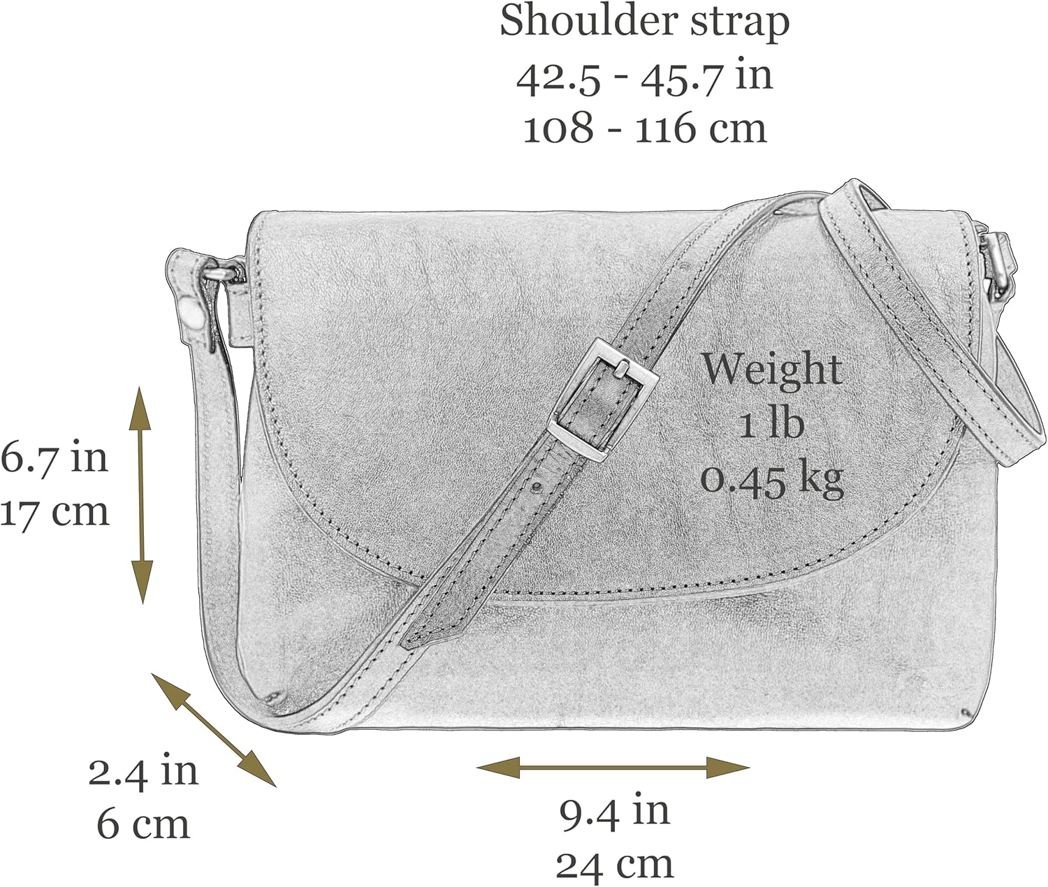 Borsa a tracolla da donna in pelle Time Resistance - Borsa a mano - Borsa a tracolla - Messenger - Borsa
