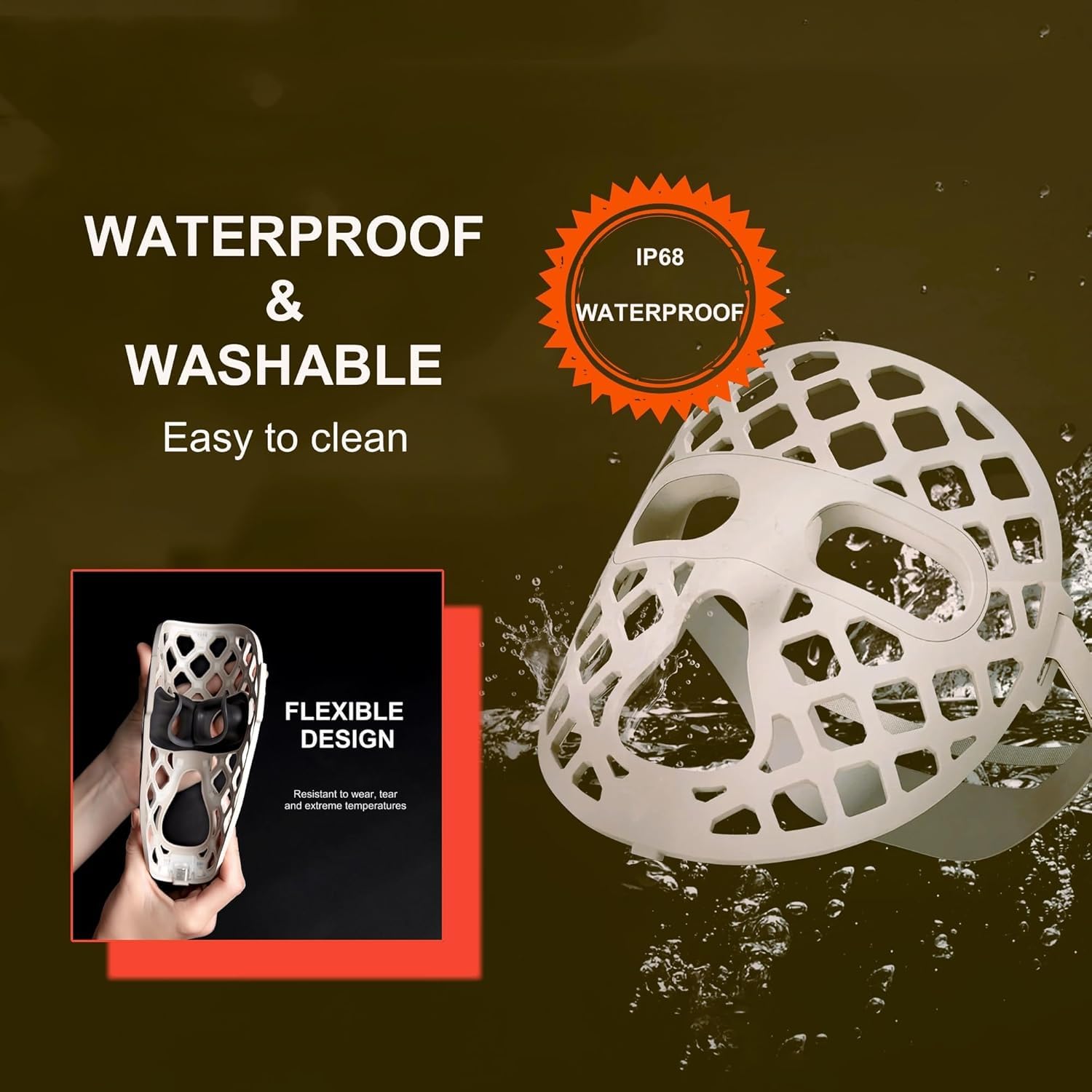 Maschera LED di bellezza — Maschera viso con terapia della luce a infrarossi a luce rossa per le rughe — Luce blu per l'acne — Lunghezza d'onda multipla per la cura della pelle — Ricaricabile per uso domestico e da viaggio Modello: KFB265