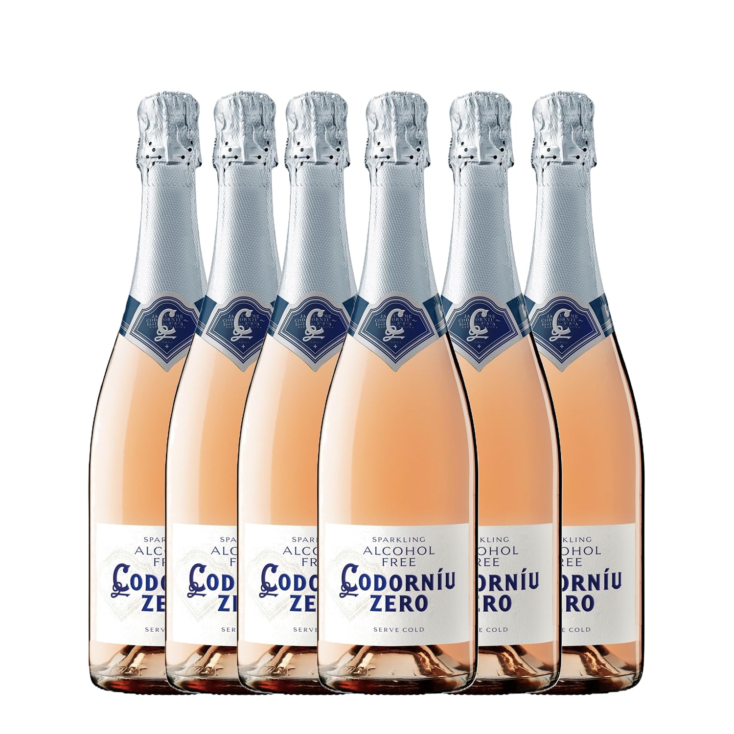 Codorníu Zero Rosé Premium Non-Alcoholic Sparkling Wine Dealcoholized Cham-pagne 750ml | 6 PACK