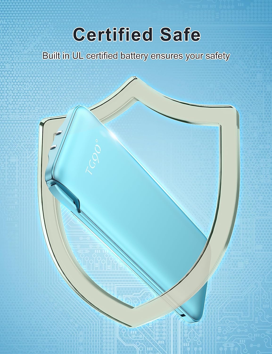 Lot de 2 batteries externes TG90° de 10 000 mAh avec câbles intégrés et prise murale secteur, chargeur portable pour téléphone portable, batterie externe compatible avec les appareils intelligents iPhone et Android