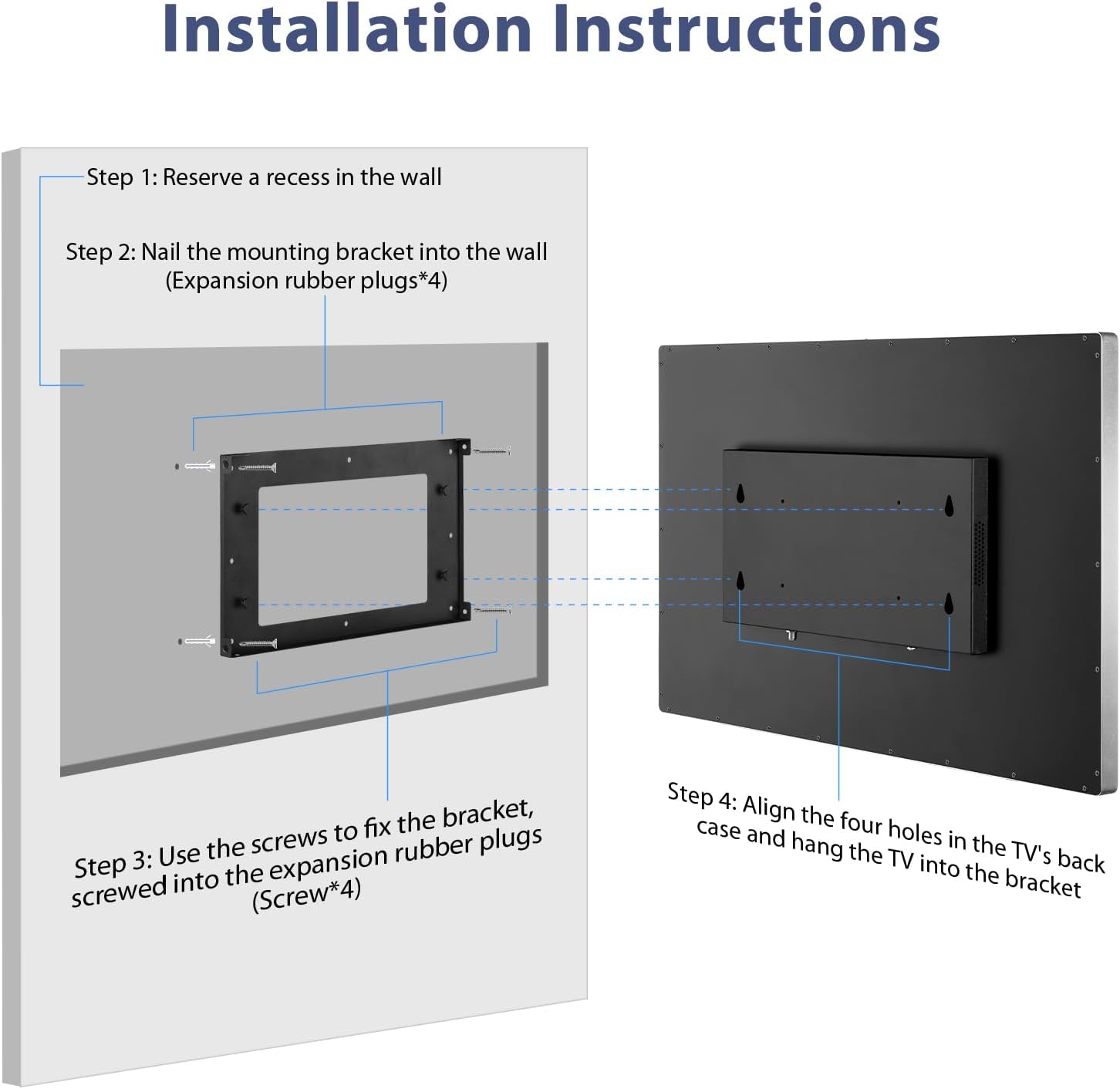 Haocrown 32 Inch Smart Bathroom TV 4K Ultra HD Android TV IP66 Waterproof Smart Mirror TV Google Assistant Built-in with Voice Remote,ATSC Tuner, Suitable for Bathroom Sauna(Black Frame,2024 Model) · v8