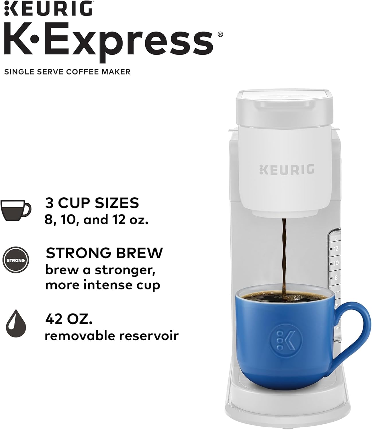 Keurig K-Express 커피 메이커, 싱글 서브 K-컵 포드 커피 브루어, 웜 스톤
