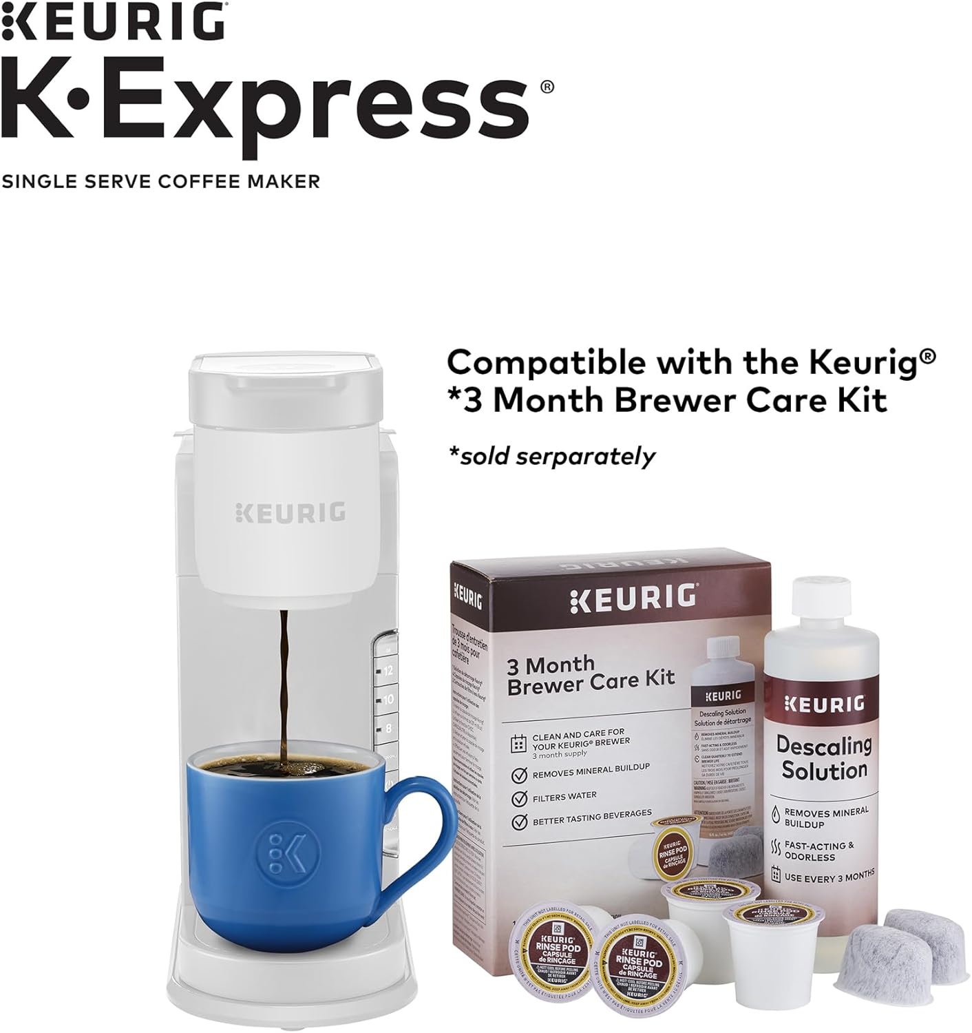 Keurig K-Express 커피 메이커, 싱글 서브 K-컵 포드 커피 브루어, 웜 스톤