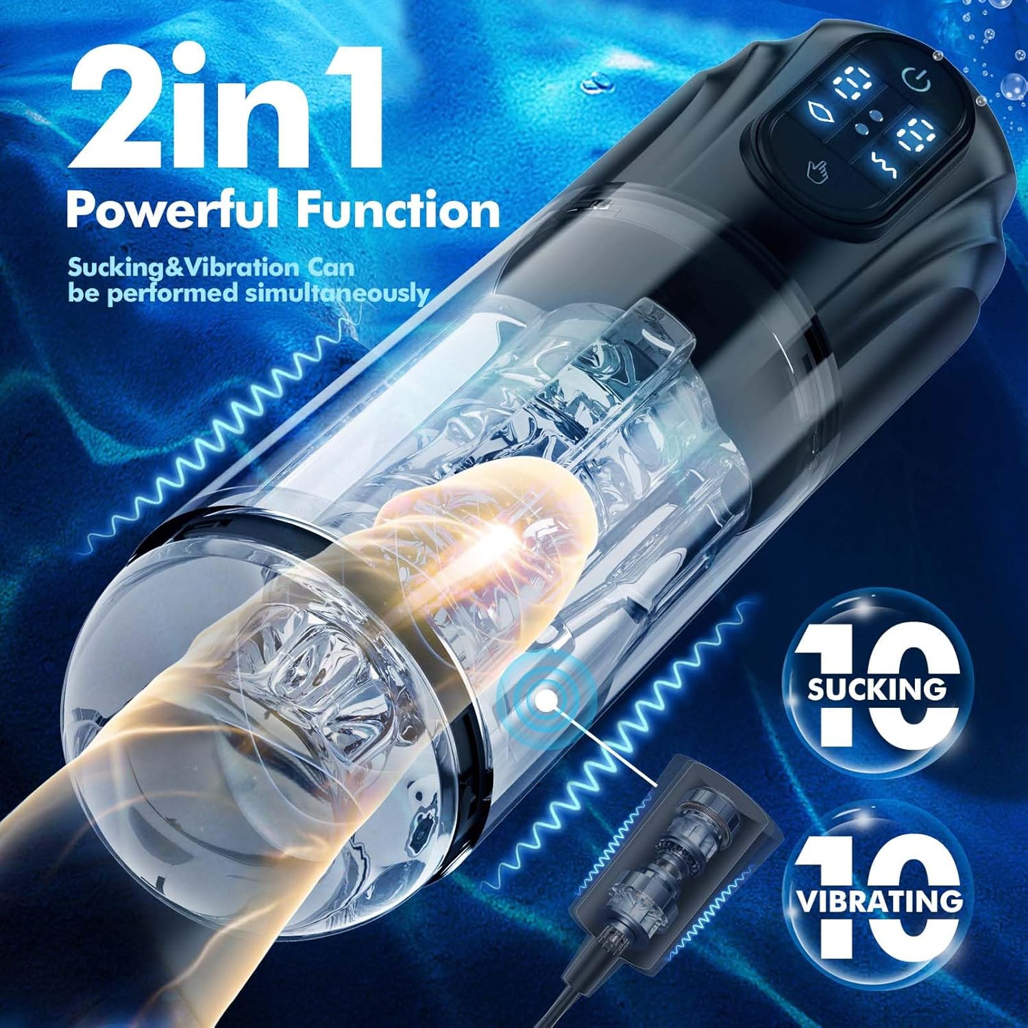 Automatic Sucking Masturbator for Men - Upgraded Male Masturbators Cup with 10 Vibrating  Suction Modes, Hands Free Blowjob Adult Sex Toys Stroker Pocket Pussy with 3D Textured for Male Penis Pumps · v3