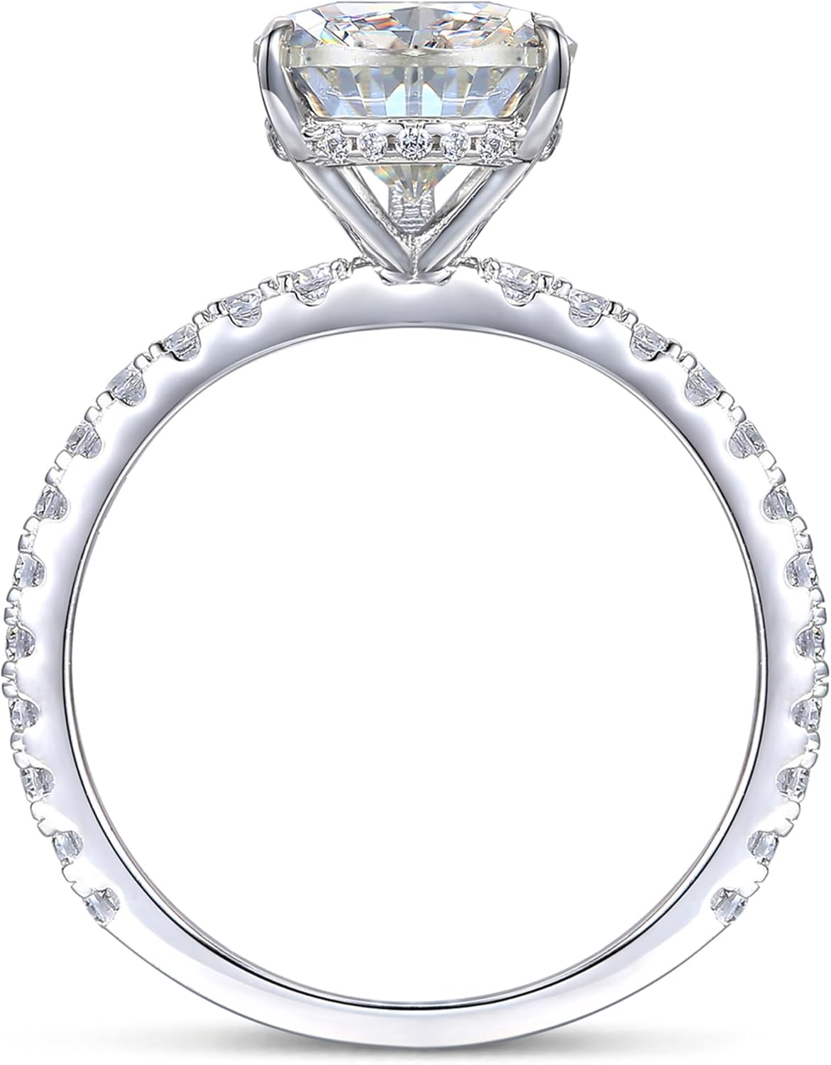 14K White Gold Engagement Ring, 3 Carat Pear Cut Moissanite Rings, Solid 14k White Gold Engagement Ring for Women · v2
