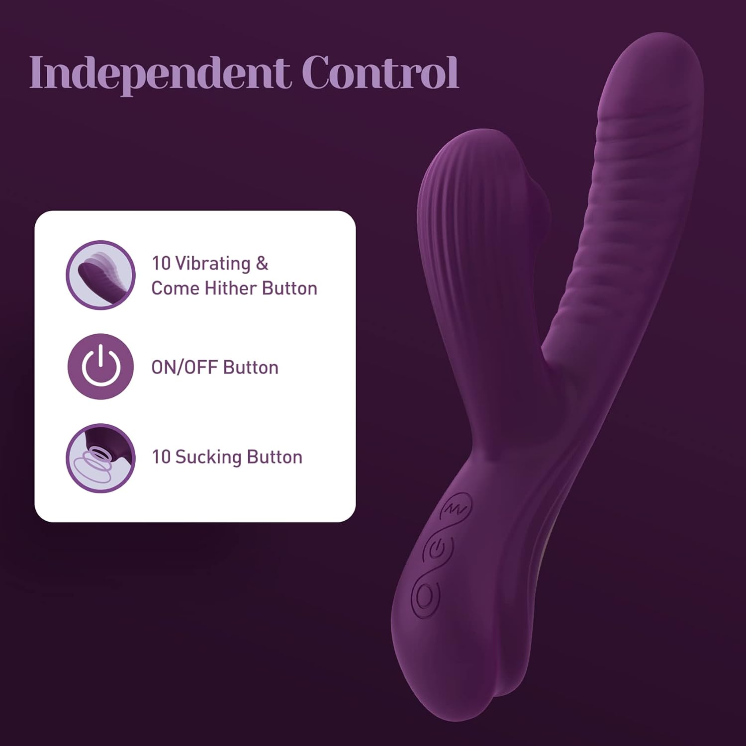 Tracys Dog Come-Hither Rabbit Sucking Vibrator for Clitoral G Spot Stimulation, Adult Sex Toys for Women Couple, Vibrating Finger Massager with 3 Suction and 10 Vibration  Come-Hither Modes (Beta)