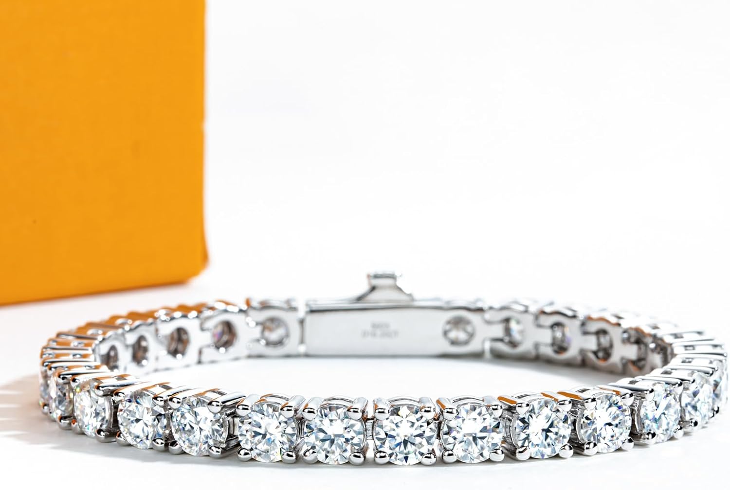 Bracciale tennis da donna in moissanite da 4.2-20.4 cttw per uomo colore D VVS1 Clarity rotondo a taglio brillante Bracciale in argento sterling S925 3/4,5/5,5 mm con certificato