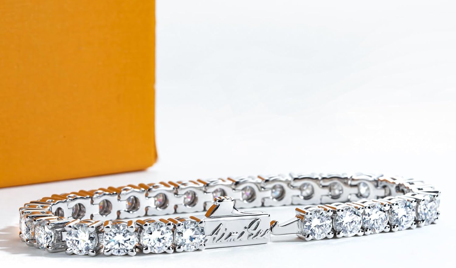 Bracciale tennis da donna in moissanite da 4.2-20.4 cttw per uomo colore D VVS1 Clarity rotondo a taglio brillante Bracciale in argento sterling S925 3/4,5/5,5 mm con certificato
