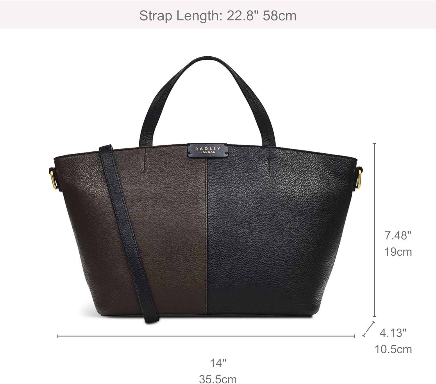 RADLEY London Dove Road กระเป๋าสะพายข้างหนังทรงสี่เหลี่ยมจัตุรัสขนาดกลางพร้อมซิปสำหรับผู้หญิง เหมาะเป็นกระเป๋าถือขนาดกลาง