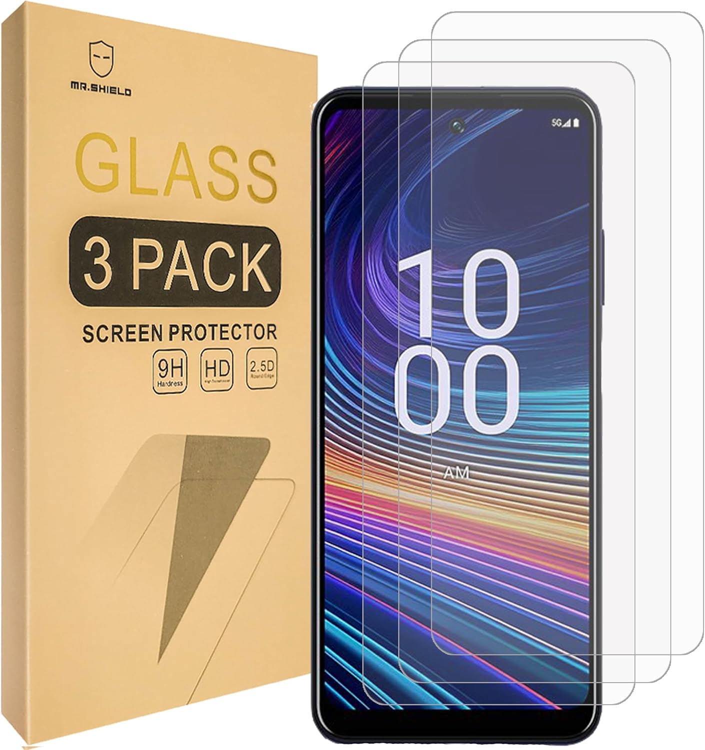 Mr.Shield Screen Protector compatible with Boost Mobile Celero 5G Plus (2024) / Boost Celero 5G  (2024) [Tempered Glass] [3-PACK] [Japan Glass with 9H Hardness]