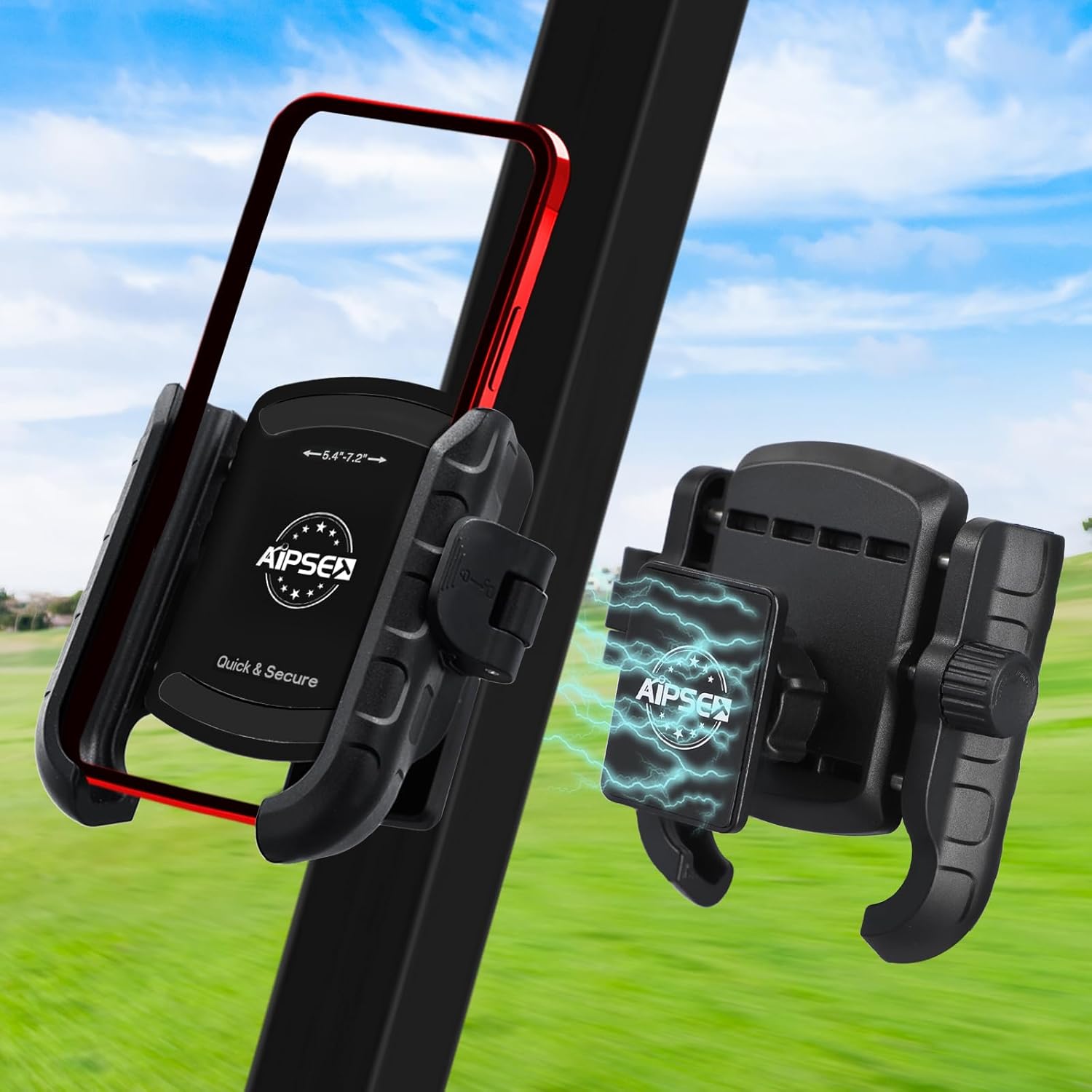 Supporto per telefono da golf cart, supporto magnetico per cellulare compatibile con EZGO/Club Car/Yamaha, universale compatibile con iPhone/Galaxy/Google Pixel, magnete ultra resistente/uso con una mano/portatile