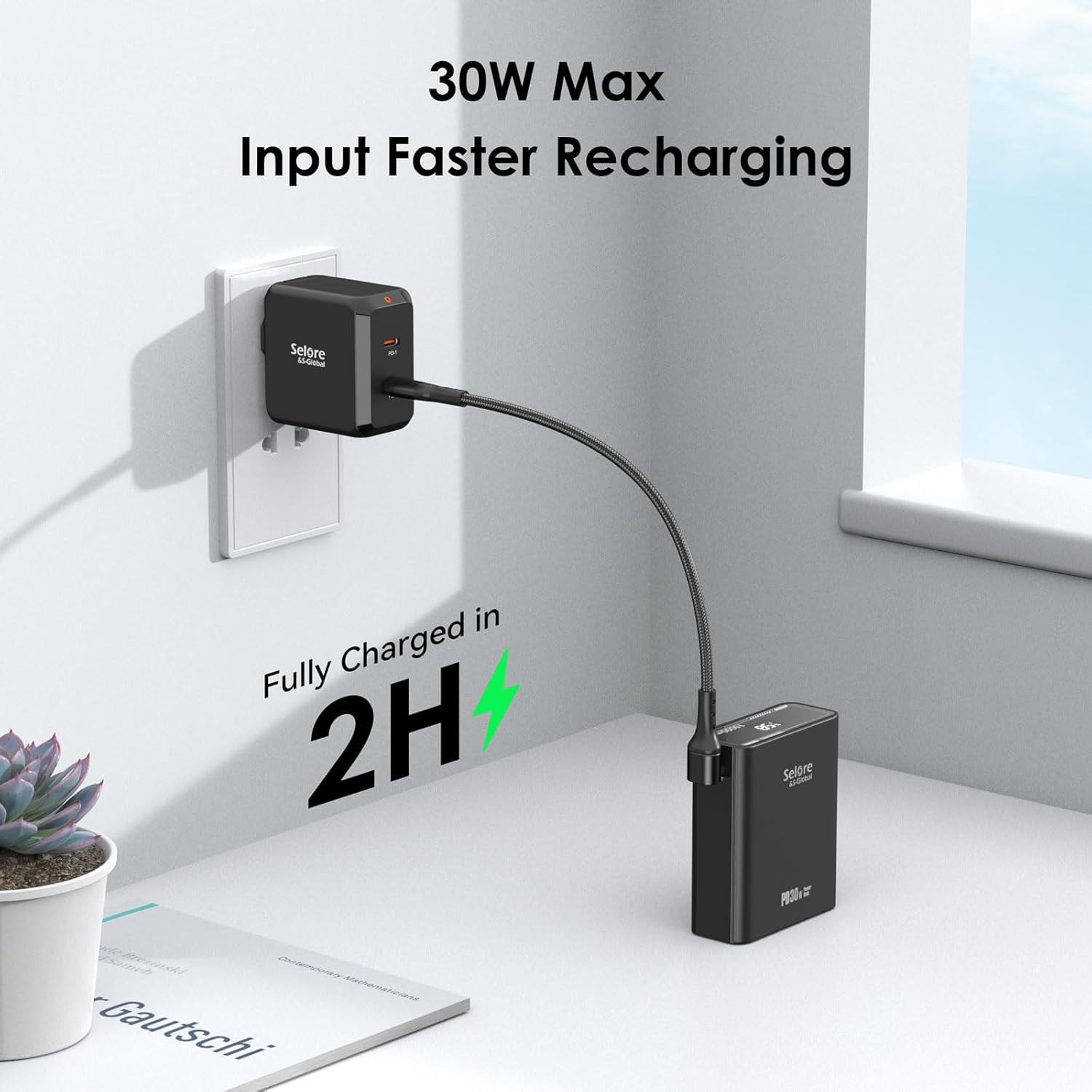 Powerbank 30W, 10000mAh, tragbares Ladegerät mit integriertem Kabel, USB-C-Ausgangseingang, Travel Essentials, Akkupack mit 2 Ausgängen für iPhone 16, 15-Serie, iPad, Tablets, Samsung S24 usw.